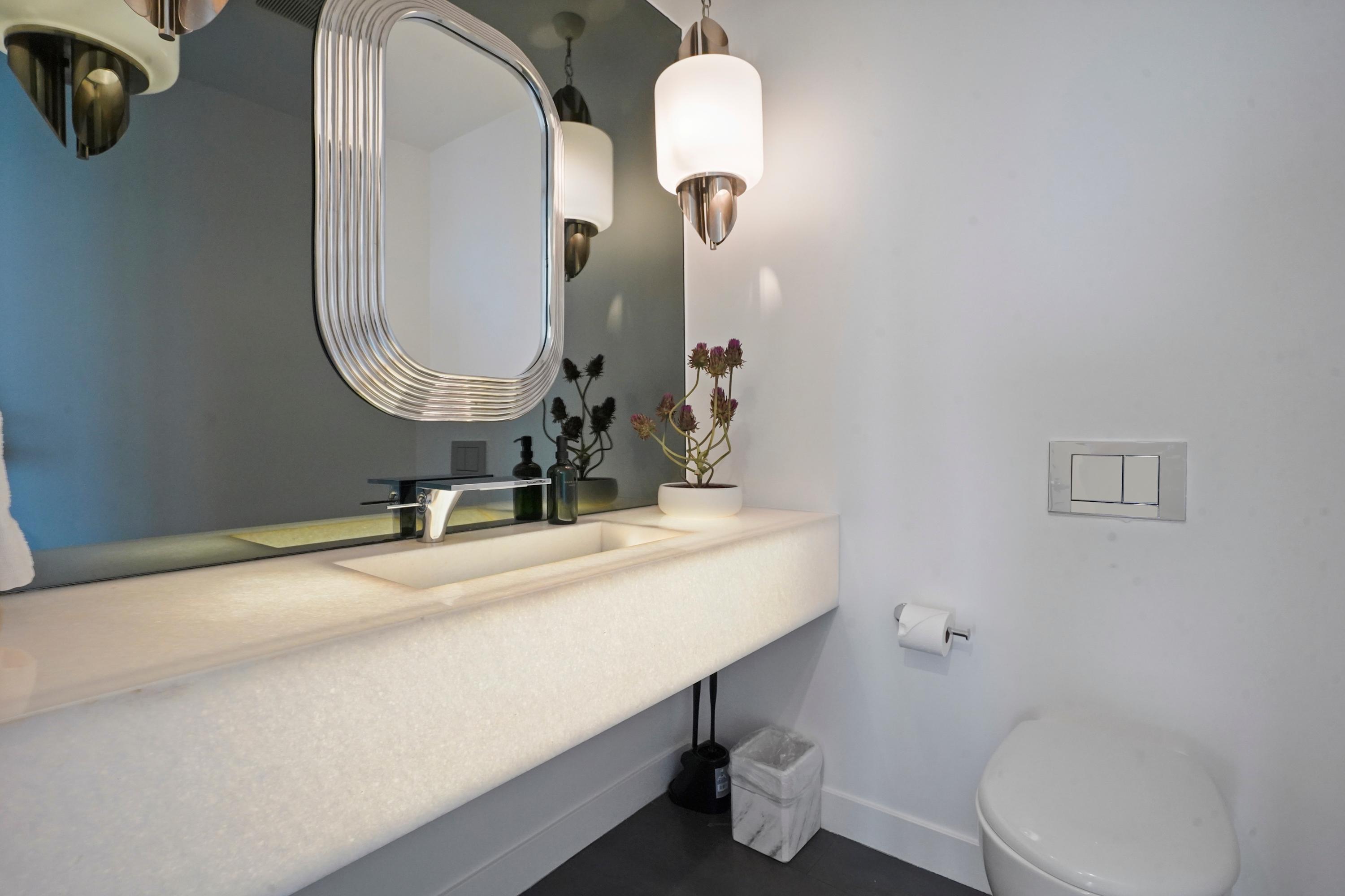 Contemporary design with premium finishes and chic lighting.