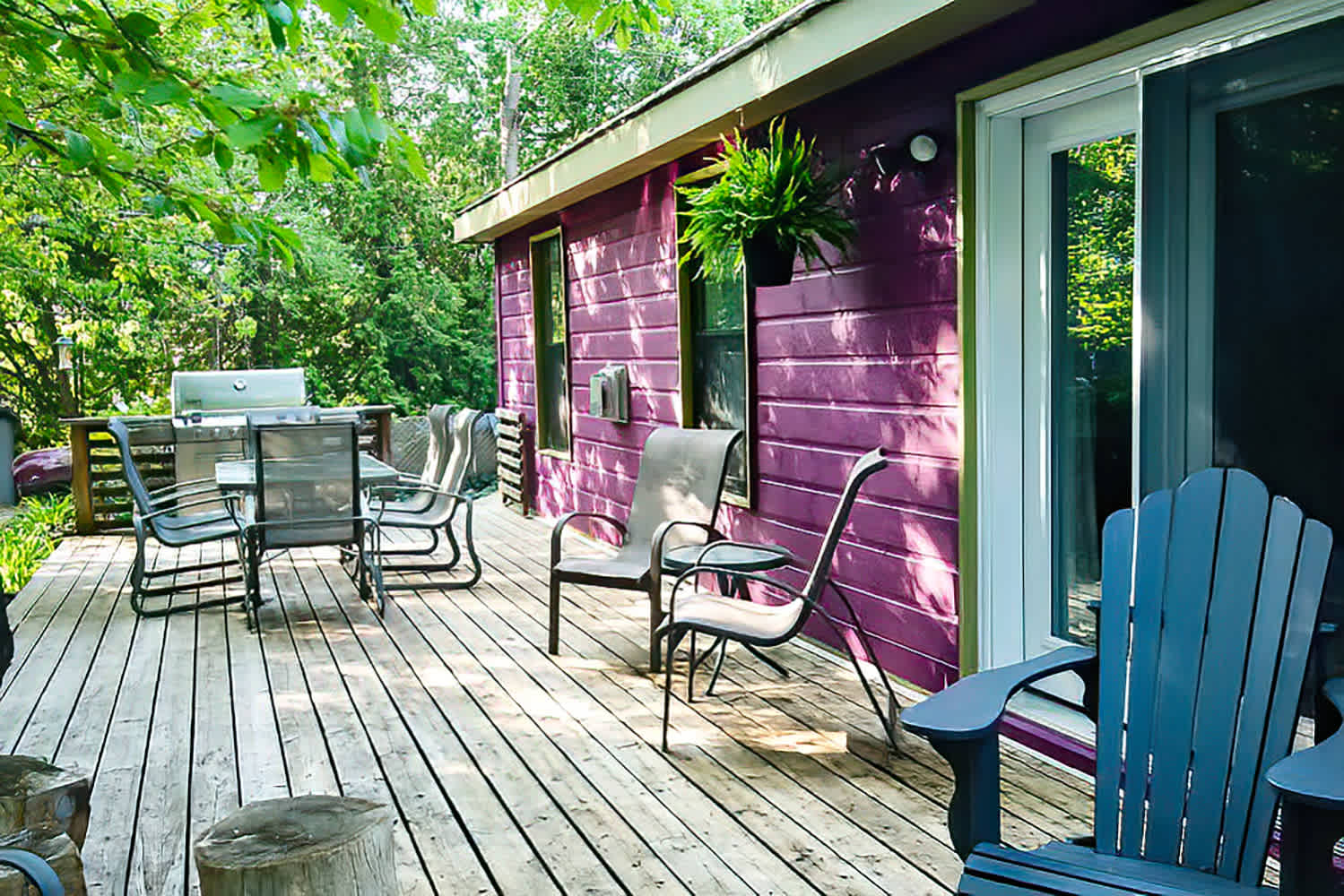 Outdoor patio with BBQ grill