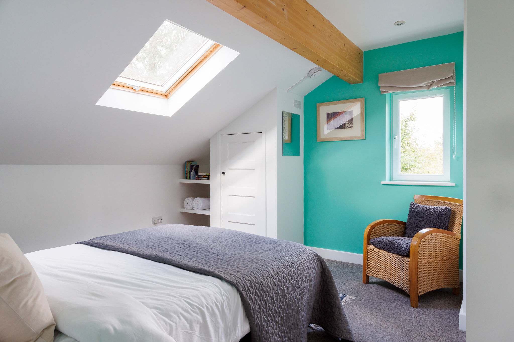 The Velux windows allow the daylight to fill the upstairs rooms.