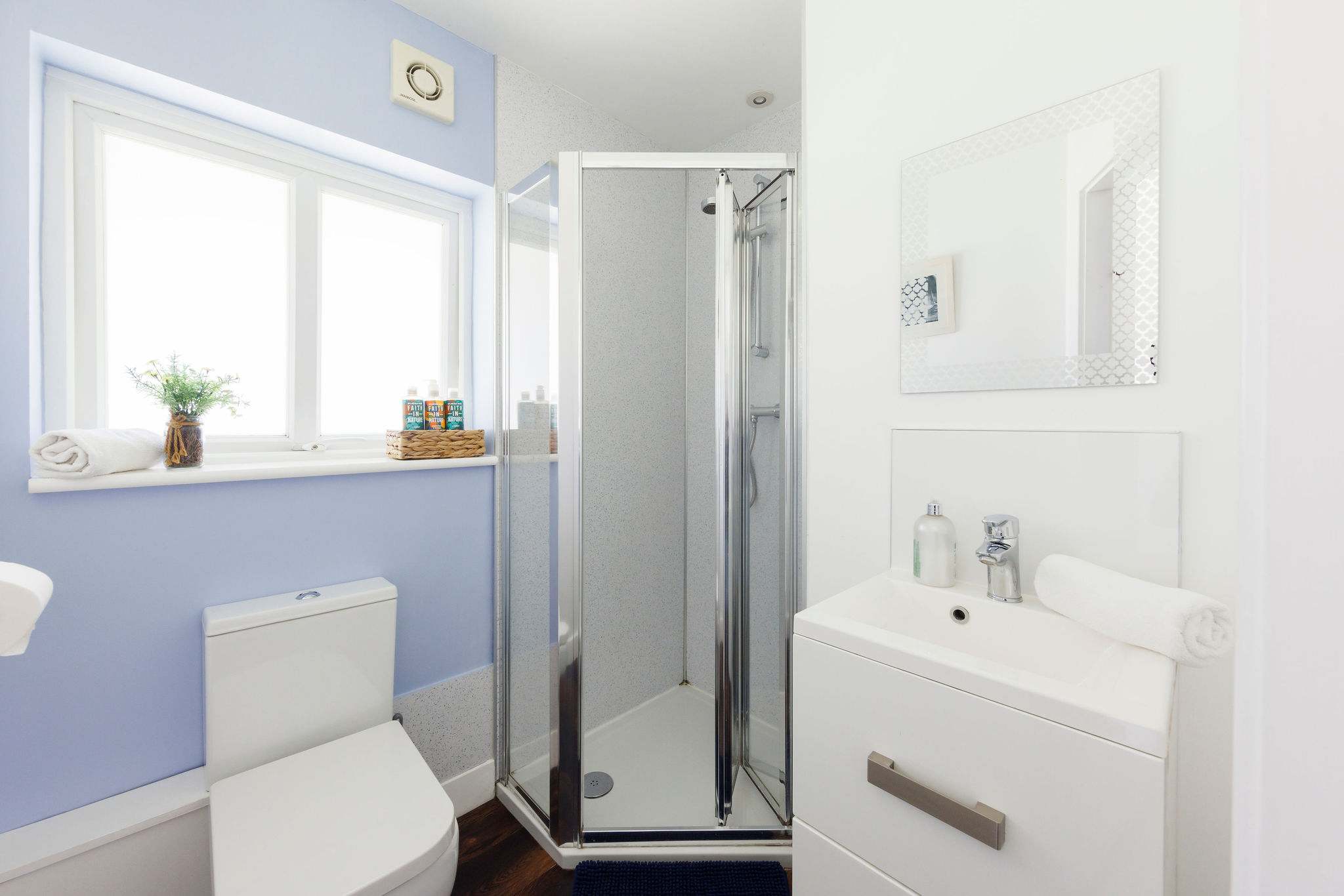 There is a handy downstairs shower room with WC and sink.