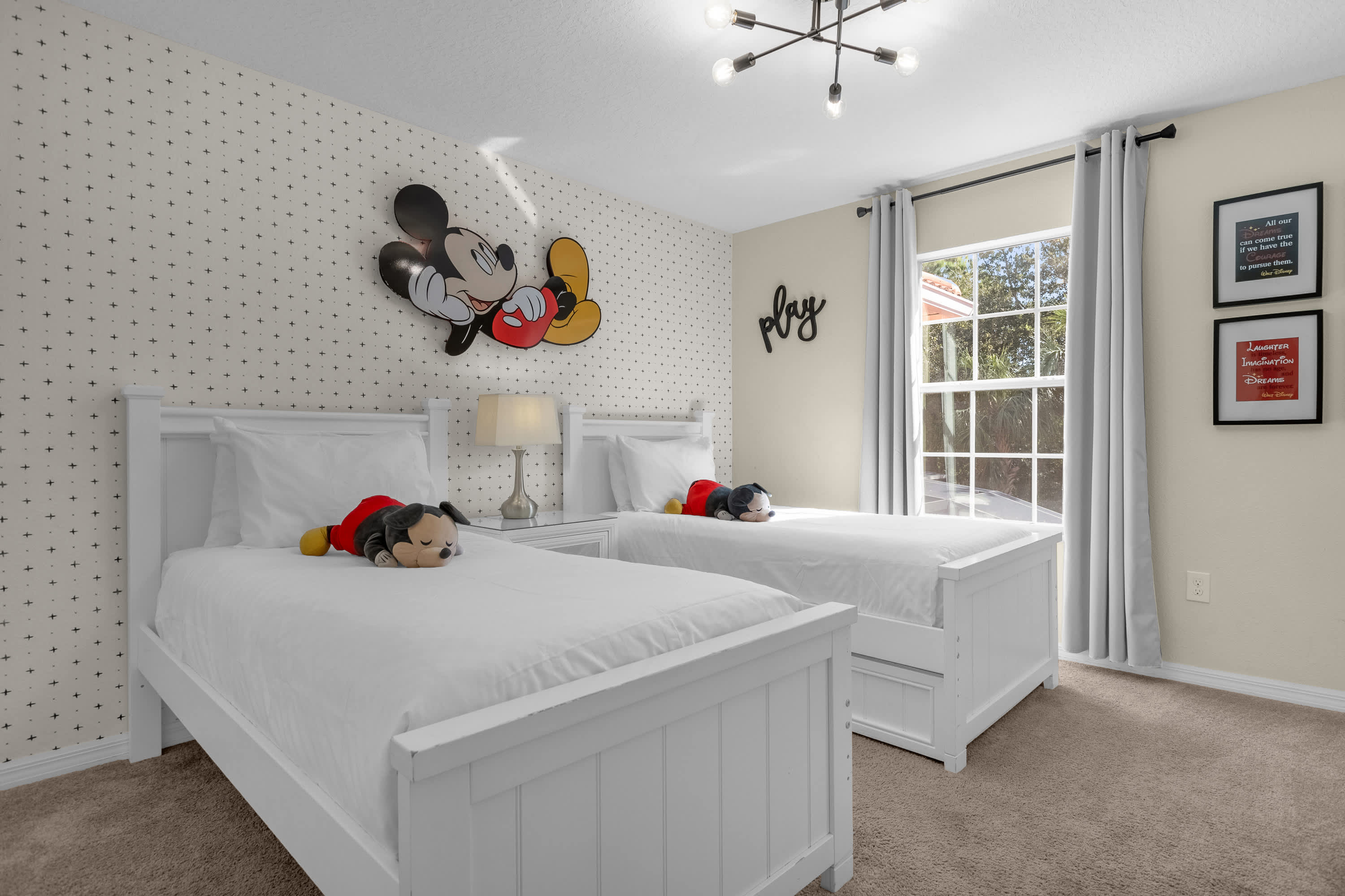 Mickey Mouse Themed Bedroom with 2 Twin beds