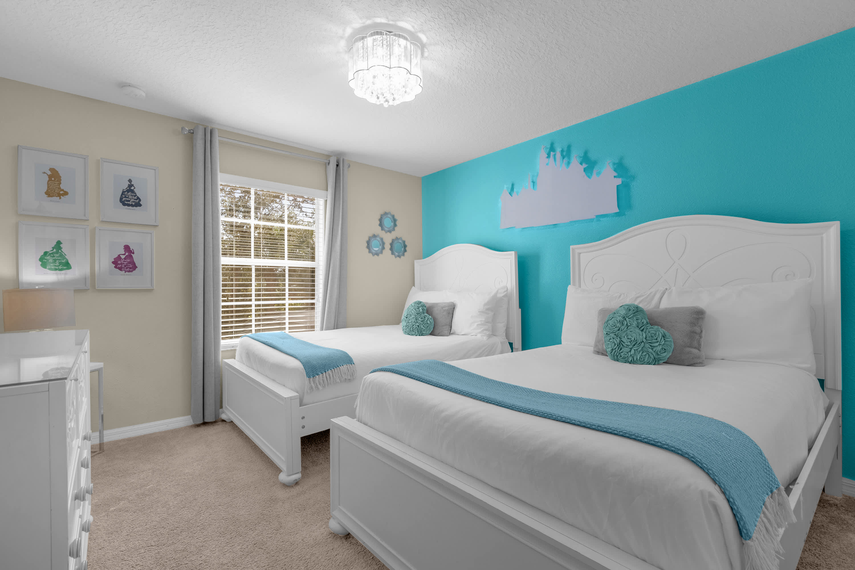 Disney Themed Bedroom with 2 Double Beds