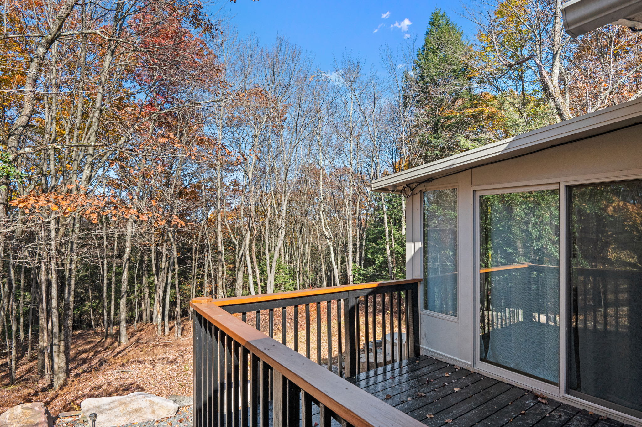 Elevated above the forest floor, the deck invites you to unwind in crisp mountain air and quiet surroundings.