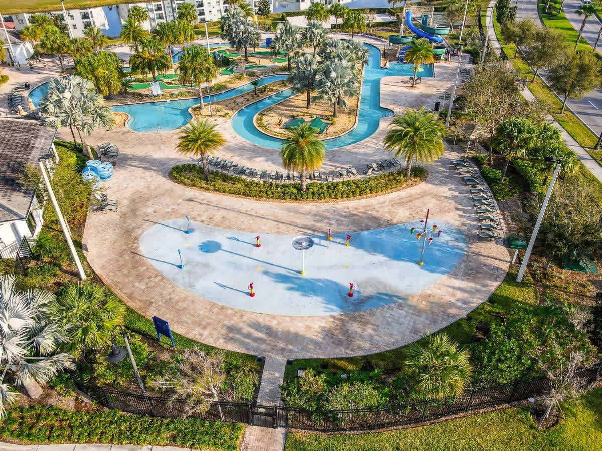 Children's splash playground at the Hideaway Club
