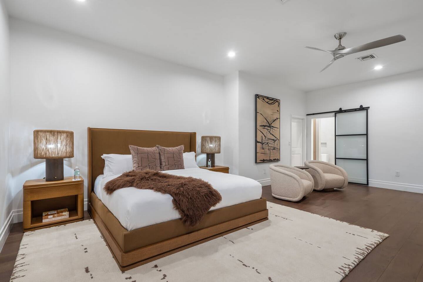 Complete with blackout shades for a restful sleep and plush seating for added comfort.