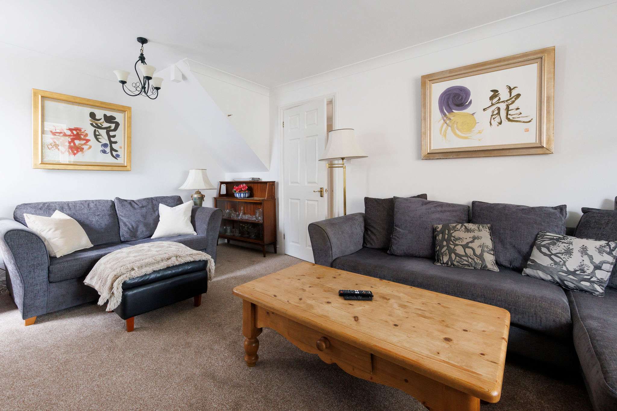 The living room has huge, comfy sofas offering lots of room for the whole family to gather.