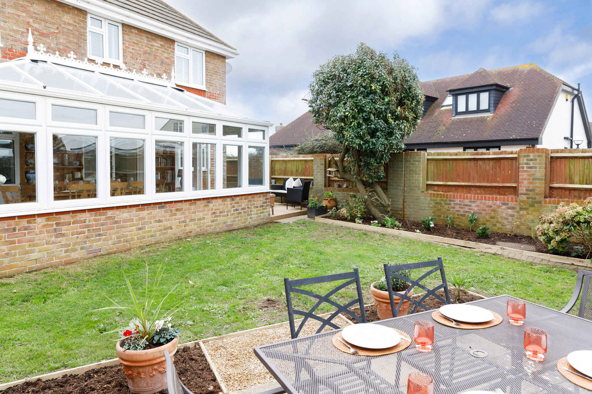 There is garden furniture to enjoy alfresco dining and summer BBQs.