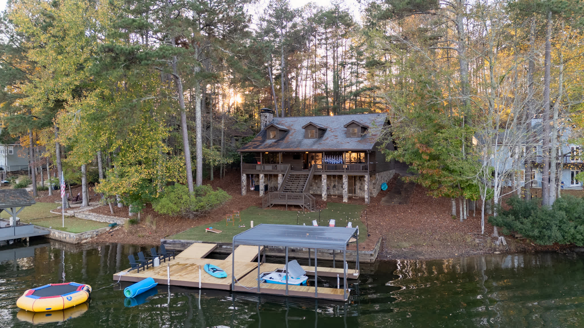 Luxe Lakefront Home|Fire Pit|Hot Tub|Pool Table — Waleska, GA — vacation rental