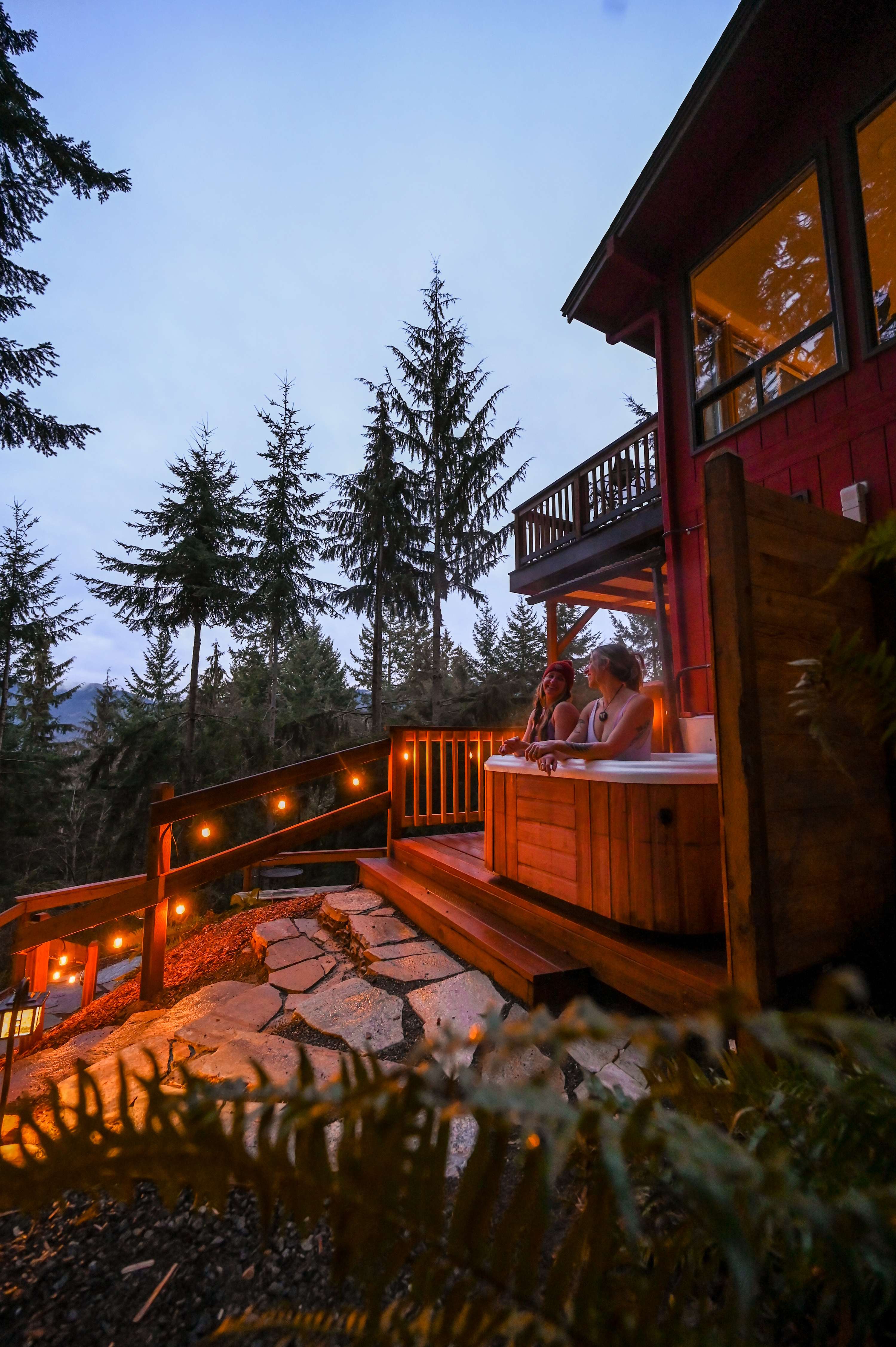 We have great views from the hot tub area