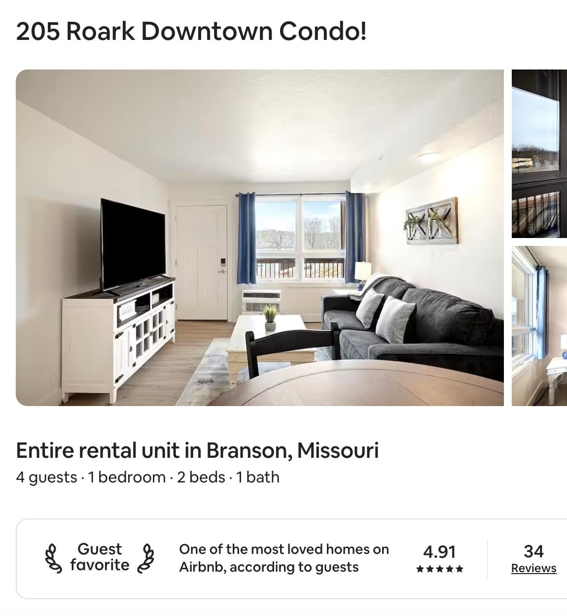 This property had 34 great reviews before we had to change accounts and had to start all over with new reviews.