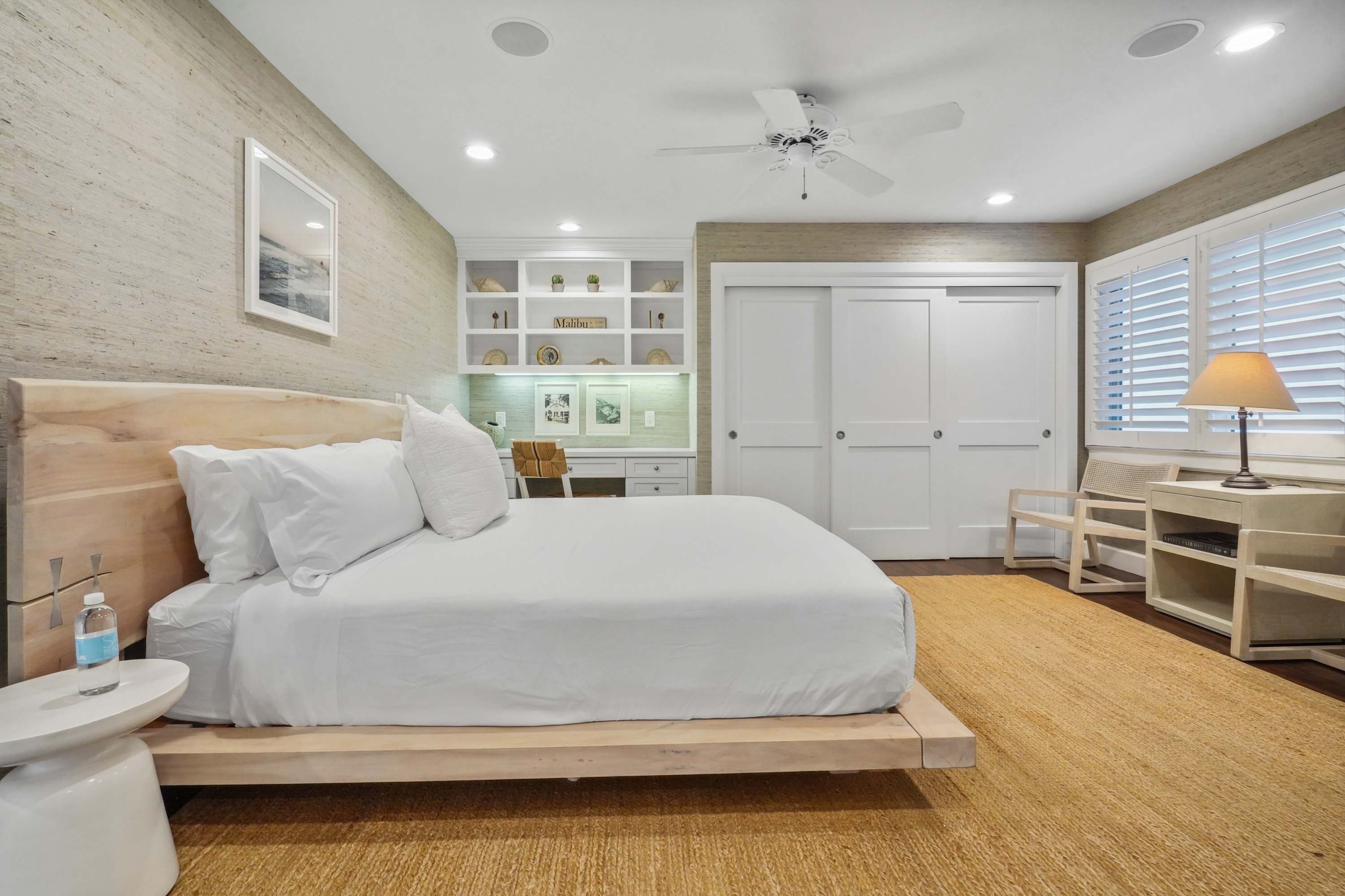Woven rugs and natural fiber accents providing warmth and tranquility.