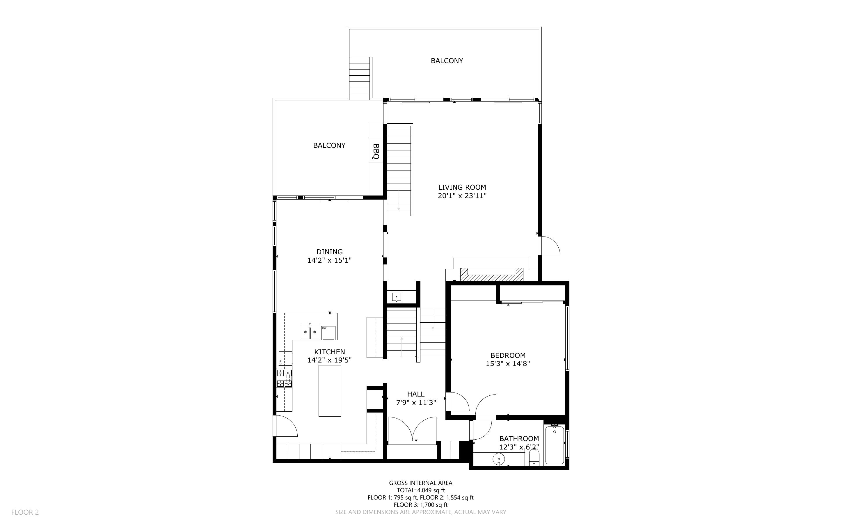 Spacious interiors with carefully planned transitions between floors.