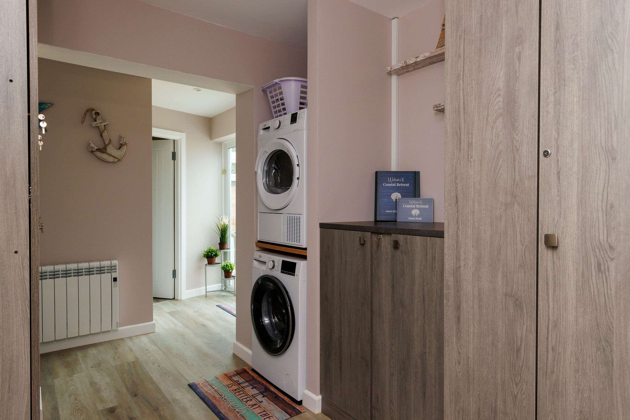 There is a washer and dryer at the house to keep on top of holiday washing.