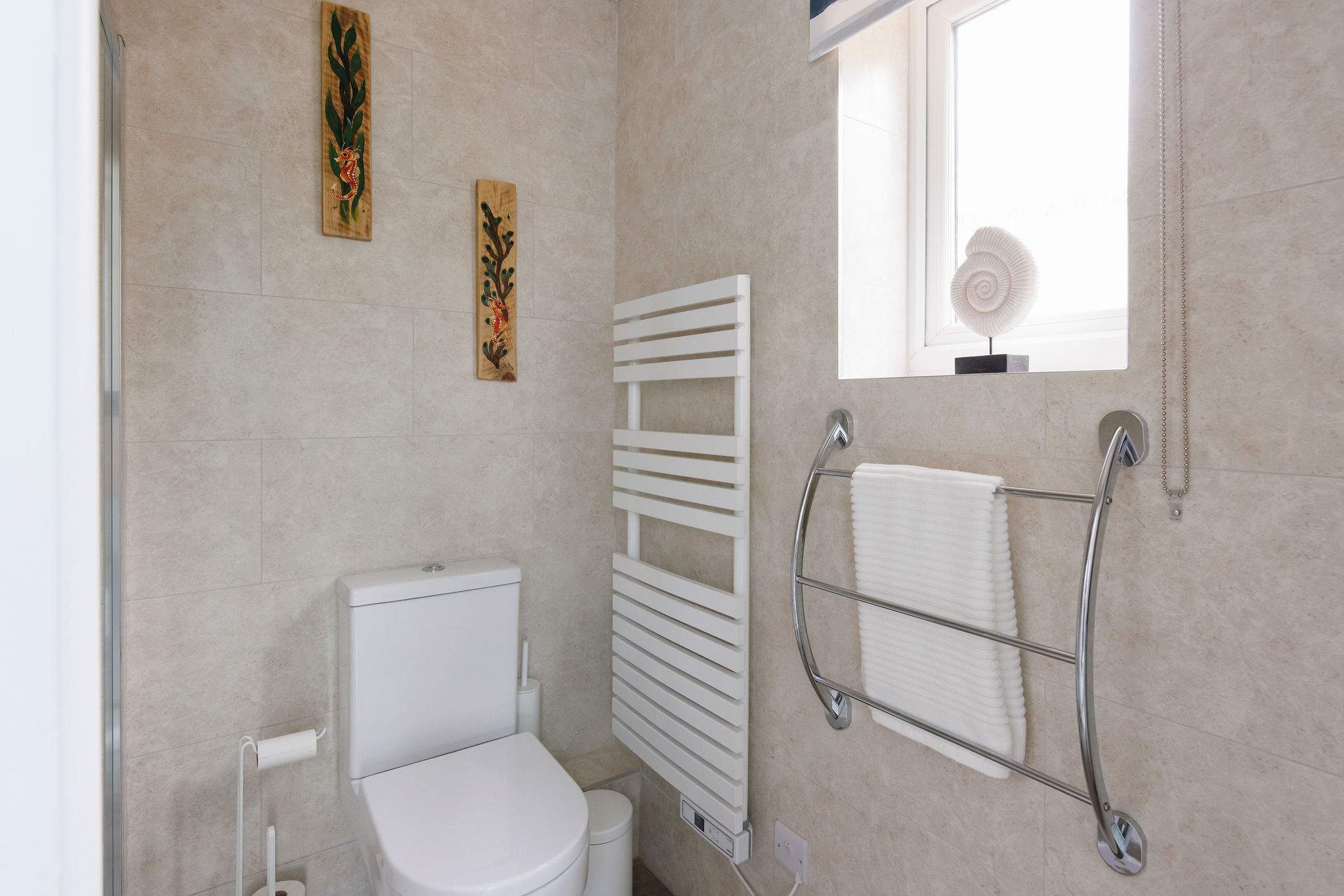 There is a second bathroom with shower, WC and sink.