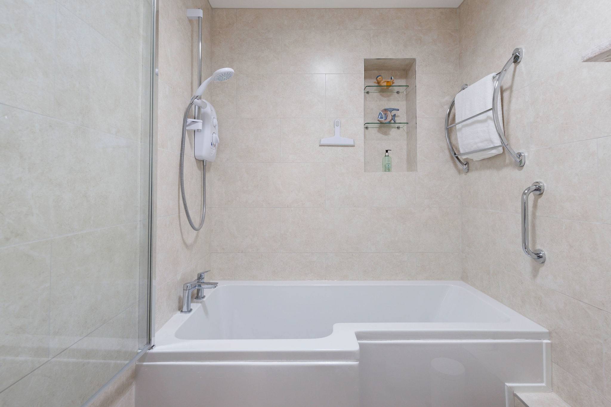 Relax in a hot bath at the end of a busy day.