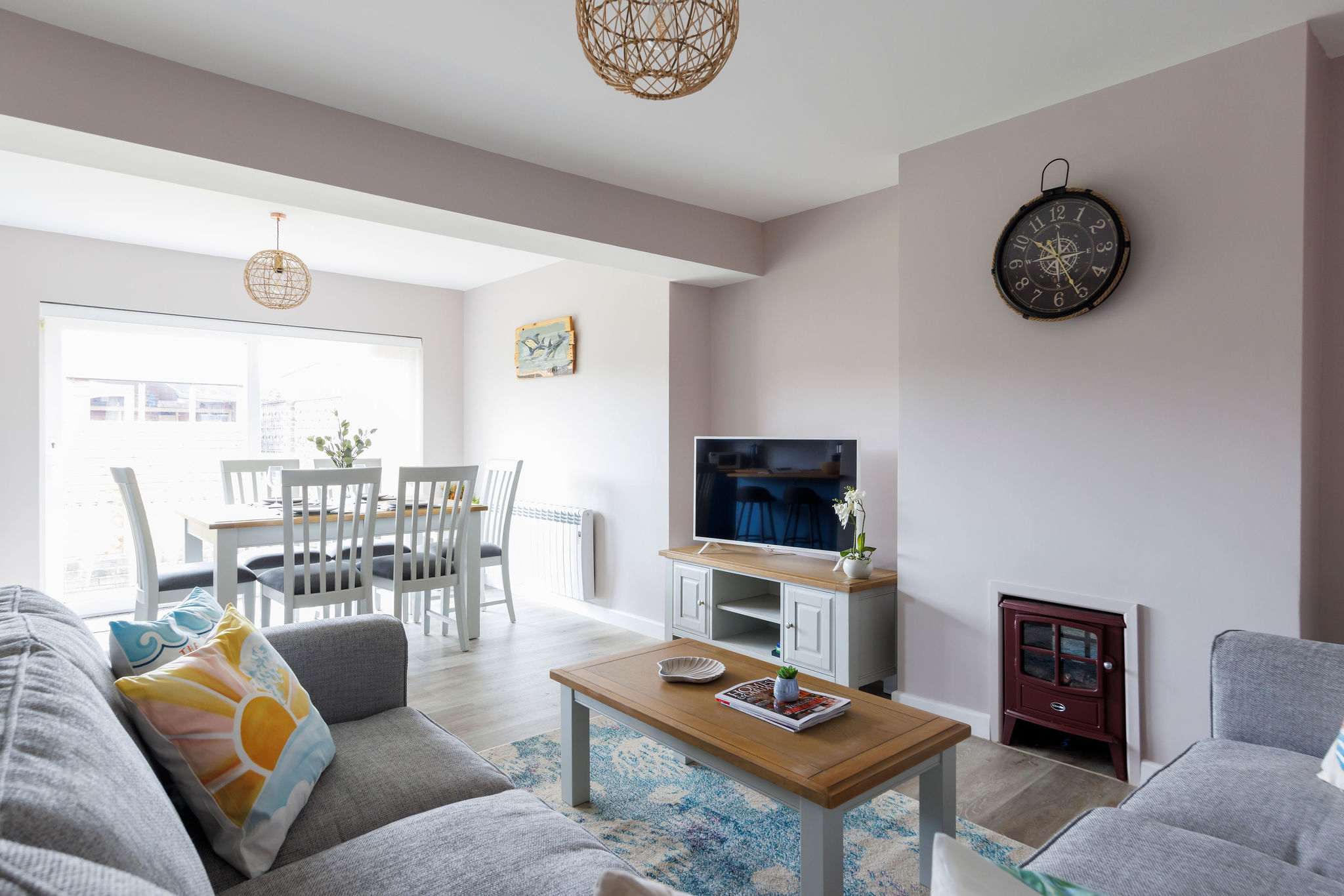 The home has a Smart TV and huge corner sofa for the whole family to enjoy a favourite TV show or film together.