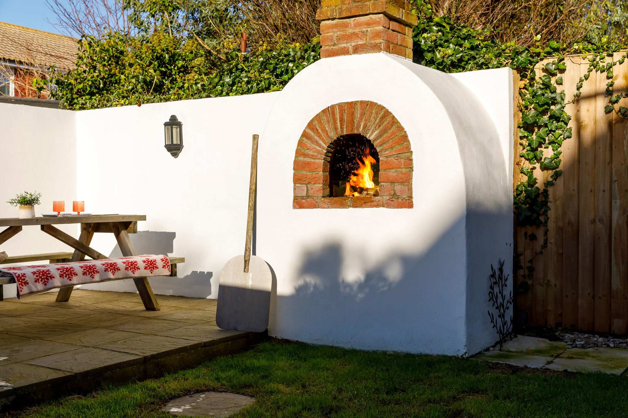 Fire up the pizza oven for cozy evenings
