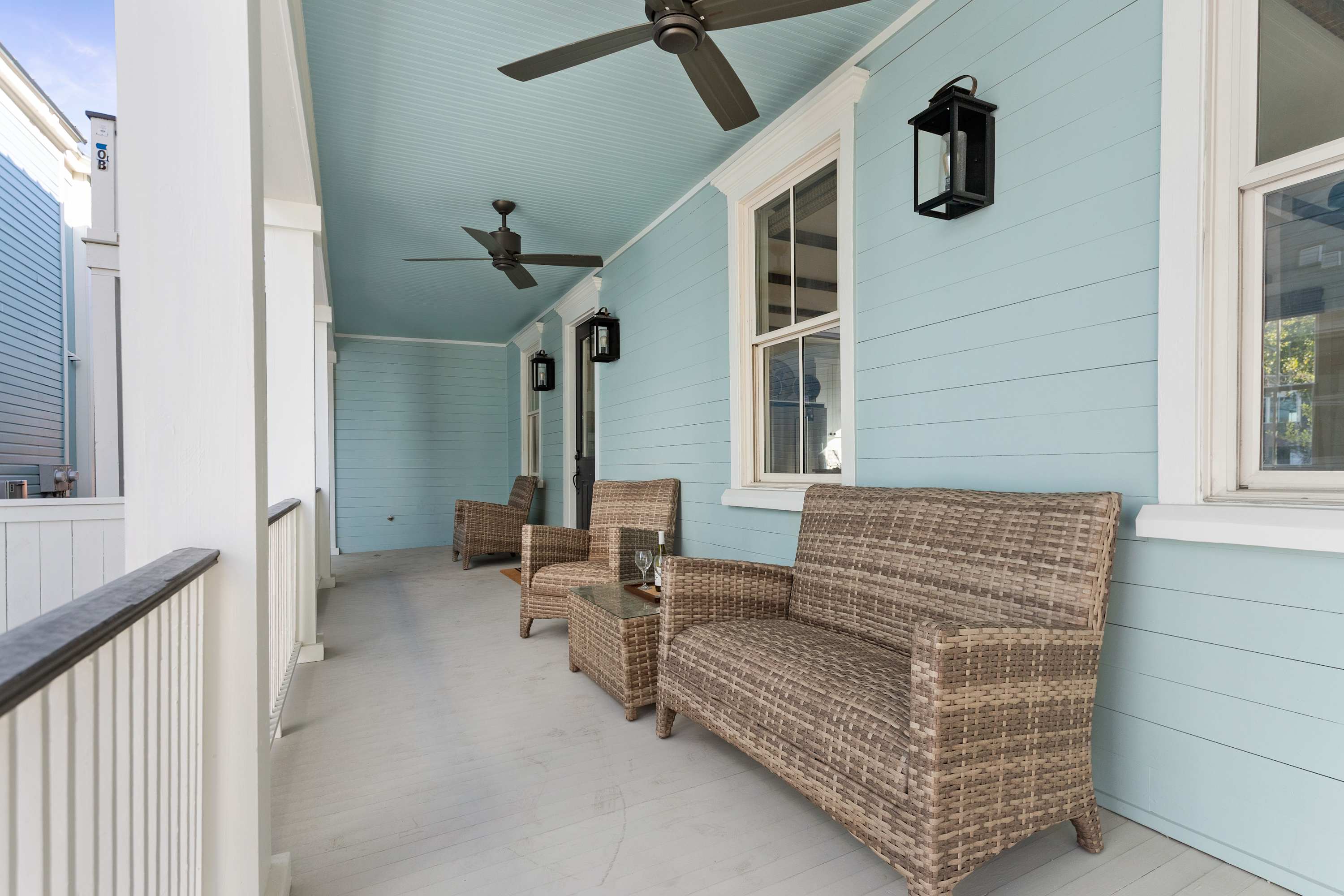 Outdoor seating on the second floor porch!