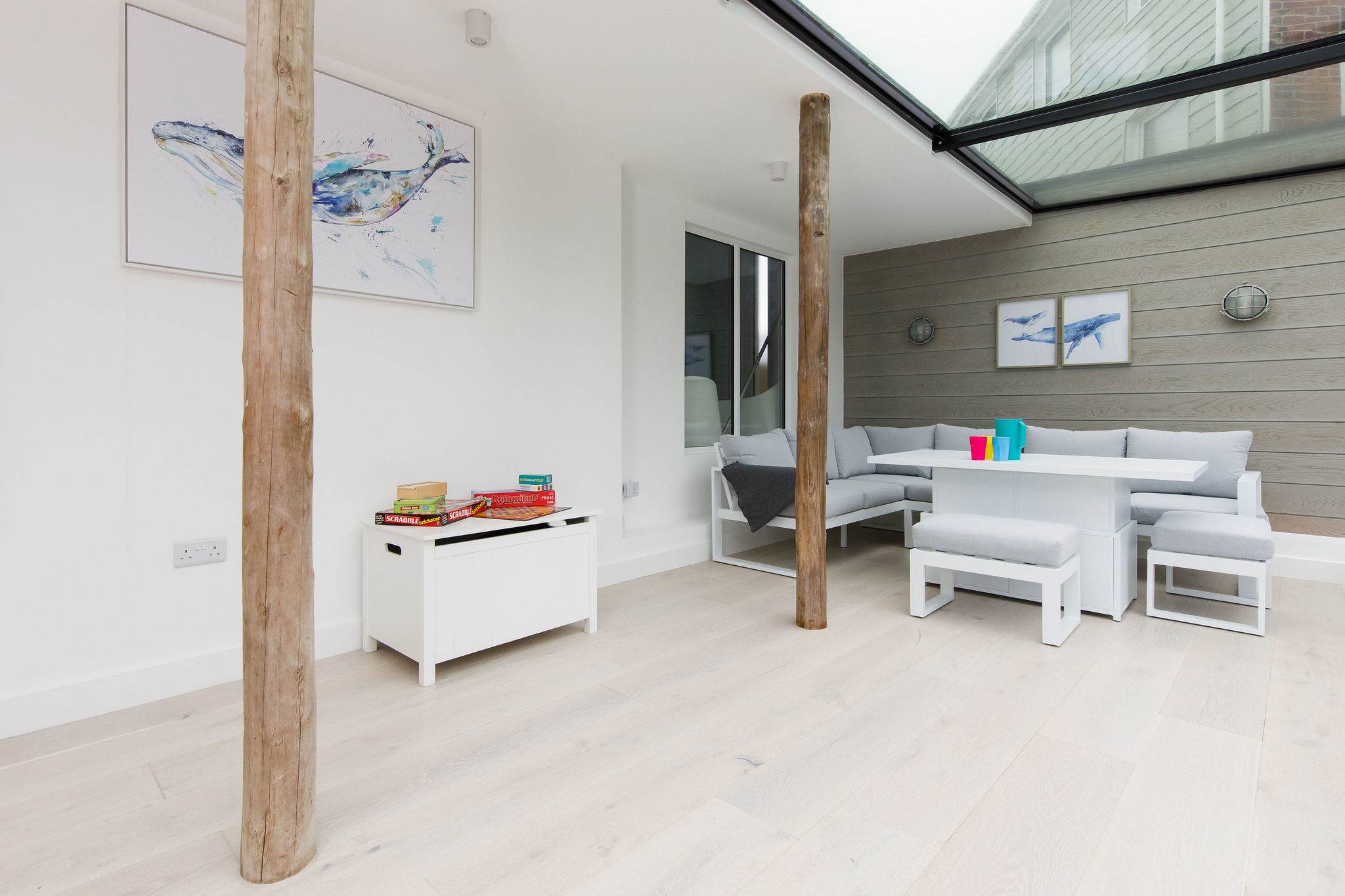 The sunroom is a great place to catch the morning sun.