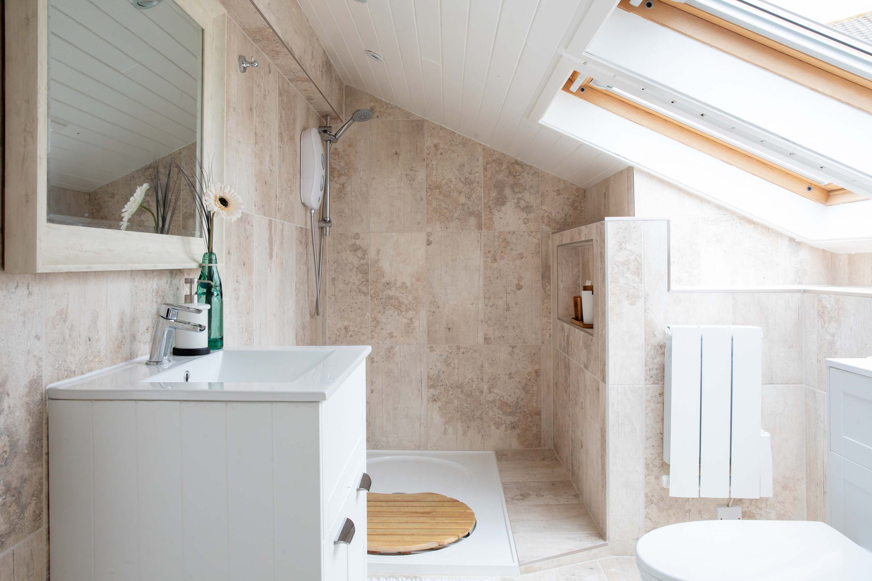 Freshen up in the ensuite shower room.