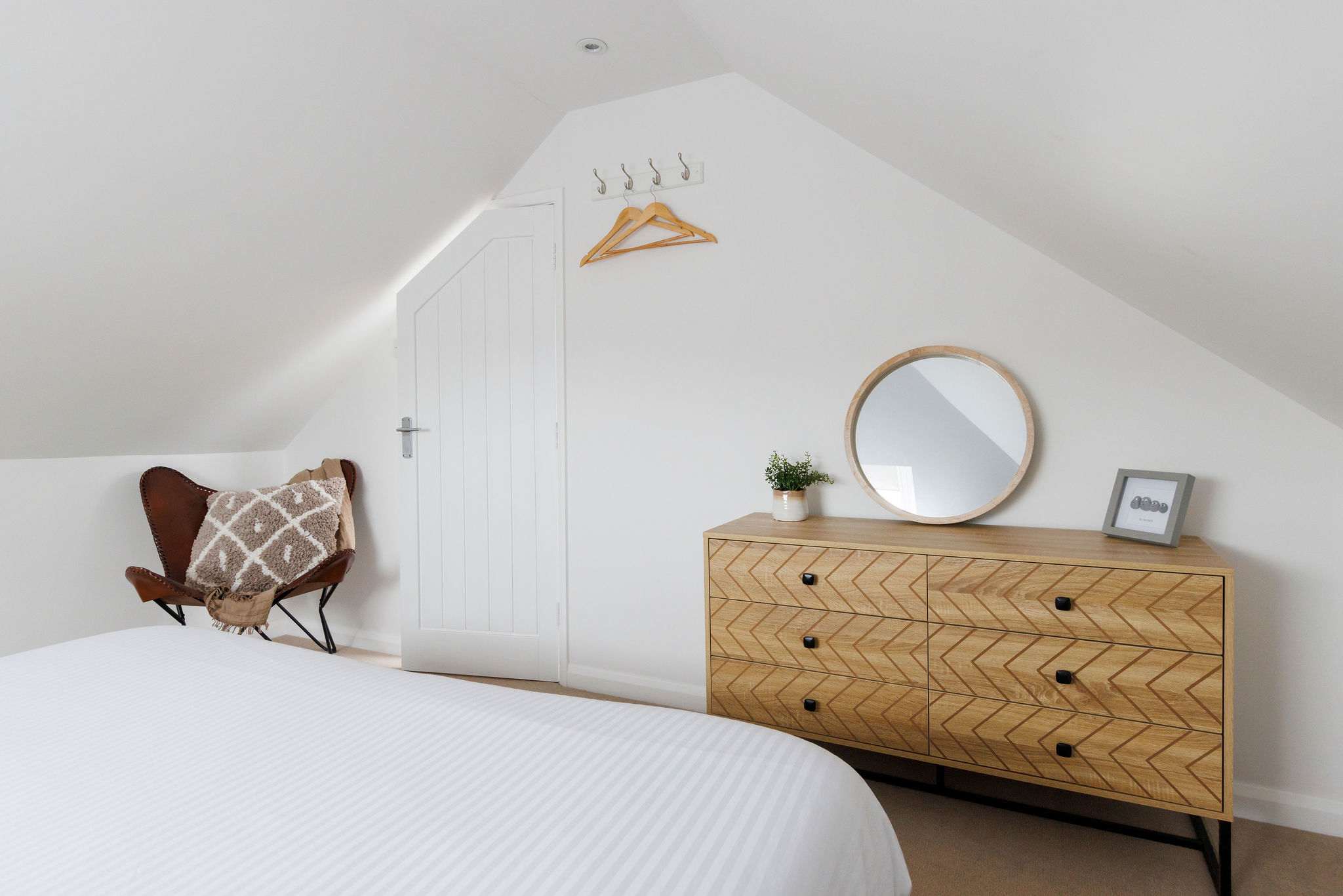 There is plenty of space to unpack and hang your clothes and belongings.