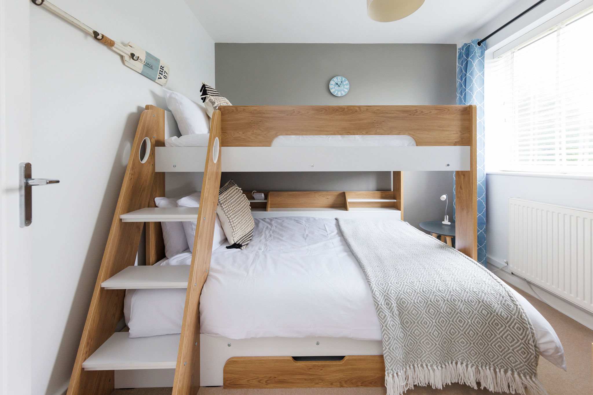 The fourth room has a triple bunk (single over double), perfect for children to share. or a couple with single child.