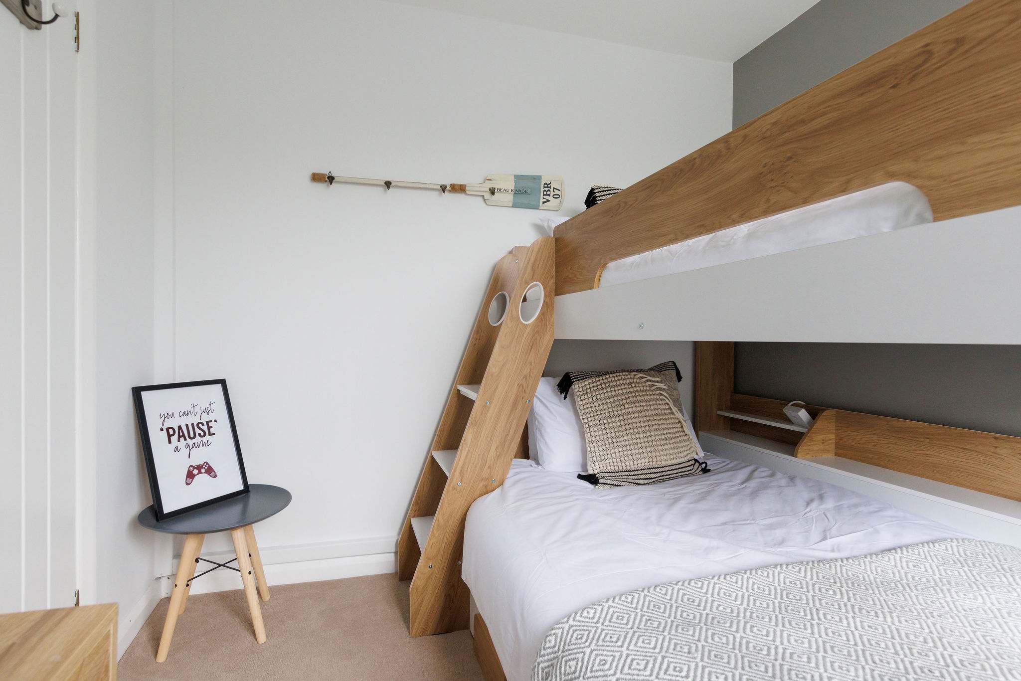 The triple bunk room is situated on the ground floor.