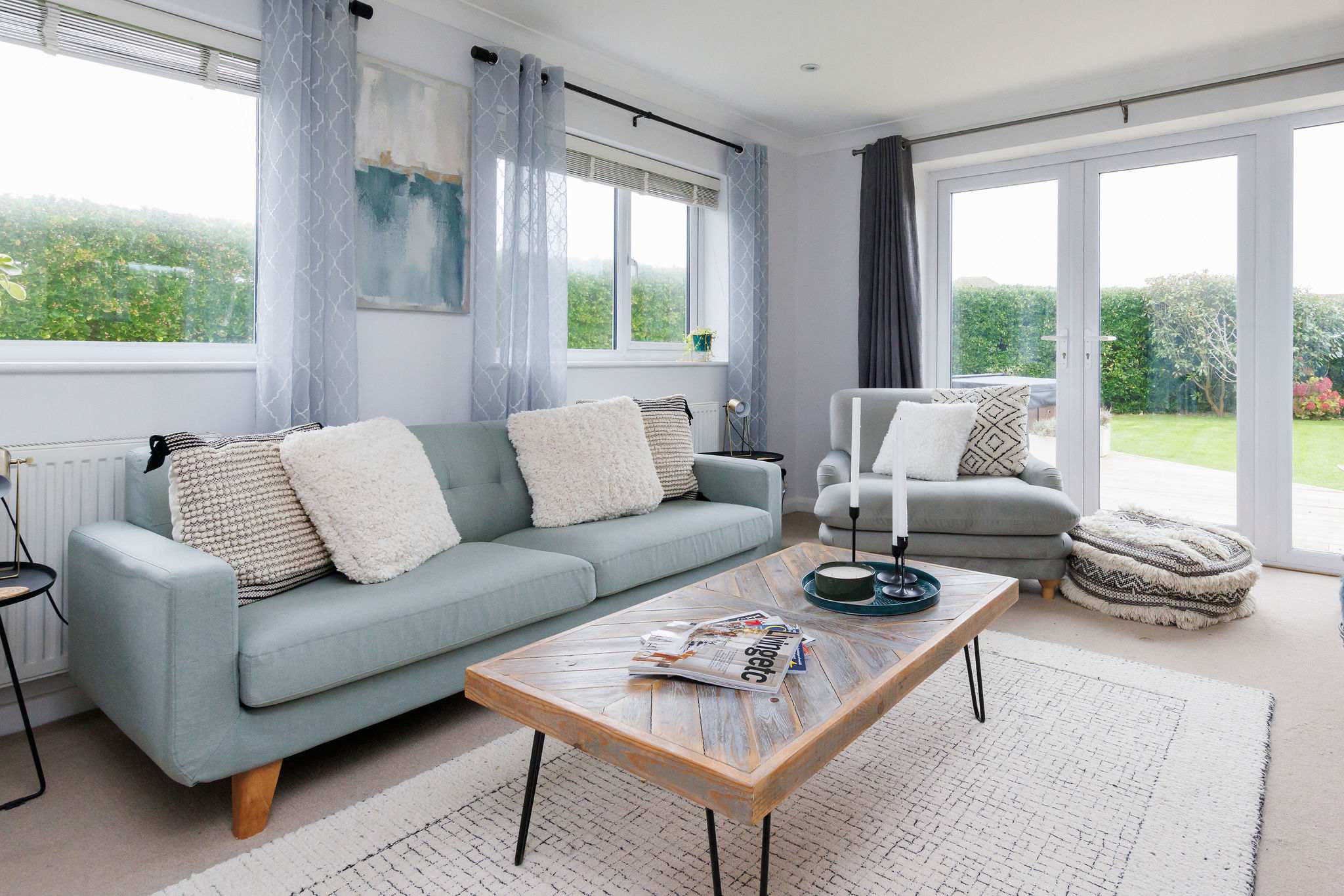 Sink into the comfy sofa and put your feet up with a good book. Open the patio doors to the garden on warmer days.