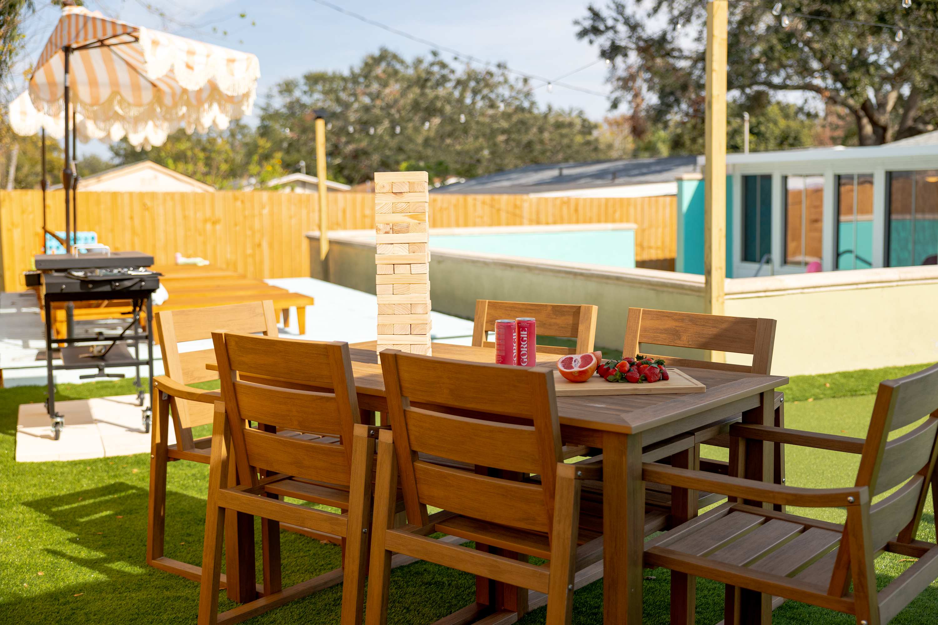 Outdoor dining table set for easy meals and long chats in the fresh air