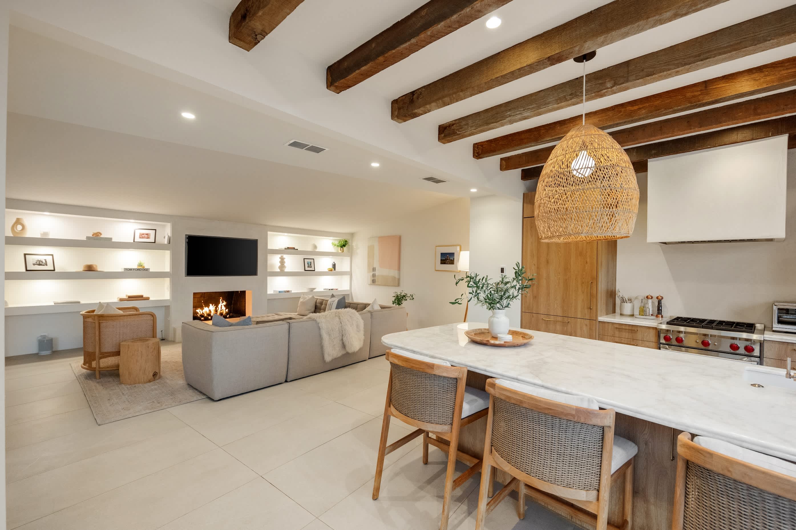 Enjoy open-plan living with a Caesarstone island perfect for hosting.