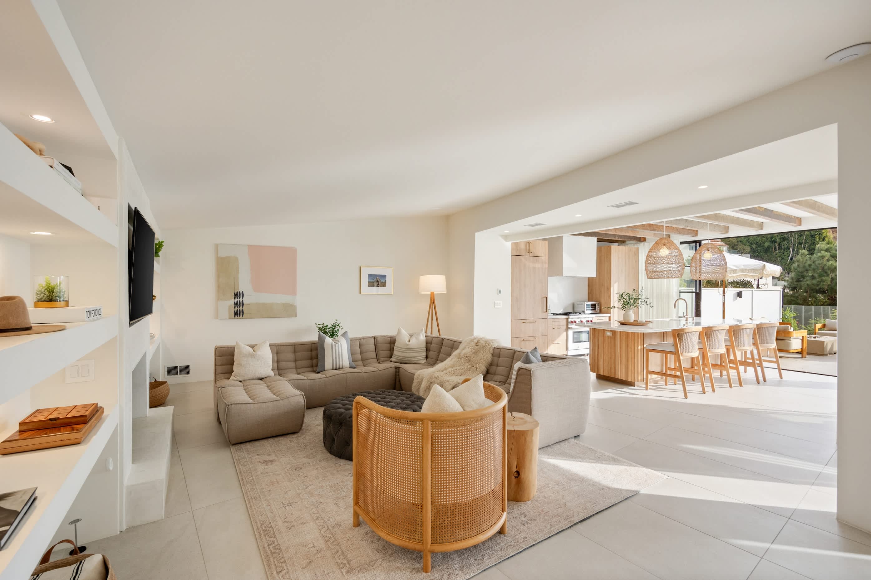 Feel at home in a living room that radiates calm and charm.