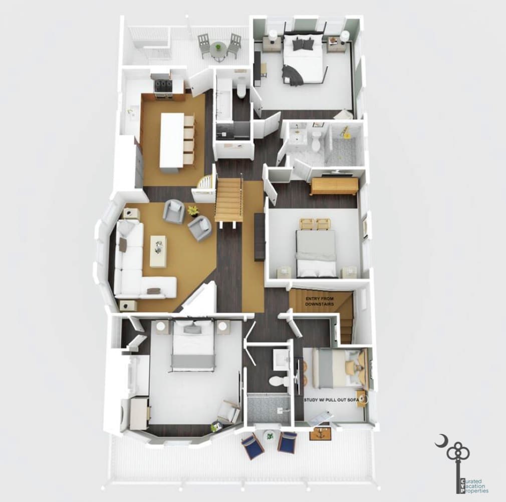 The Gardenia House | Unit A | Sleeps 7