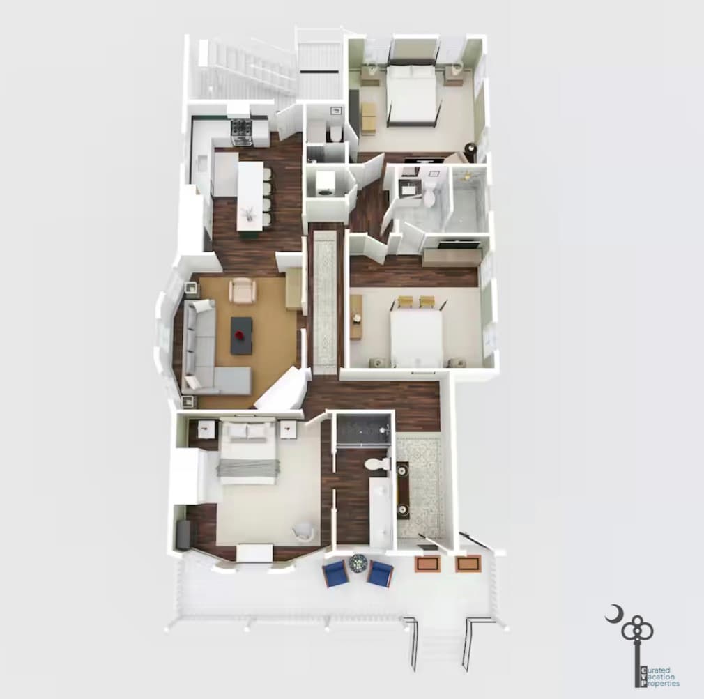 The Gardenia House | Unit A | Sleeps 7