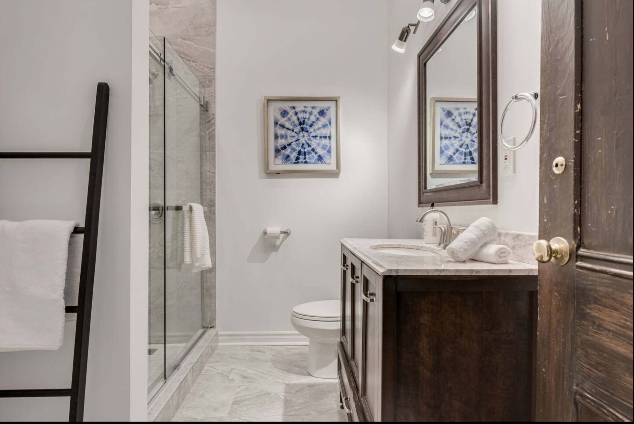 Full Stylish Bathroom with Standing Shower