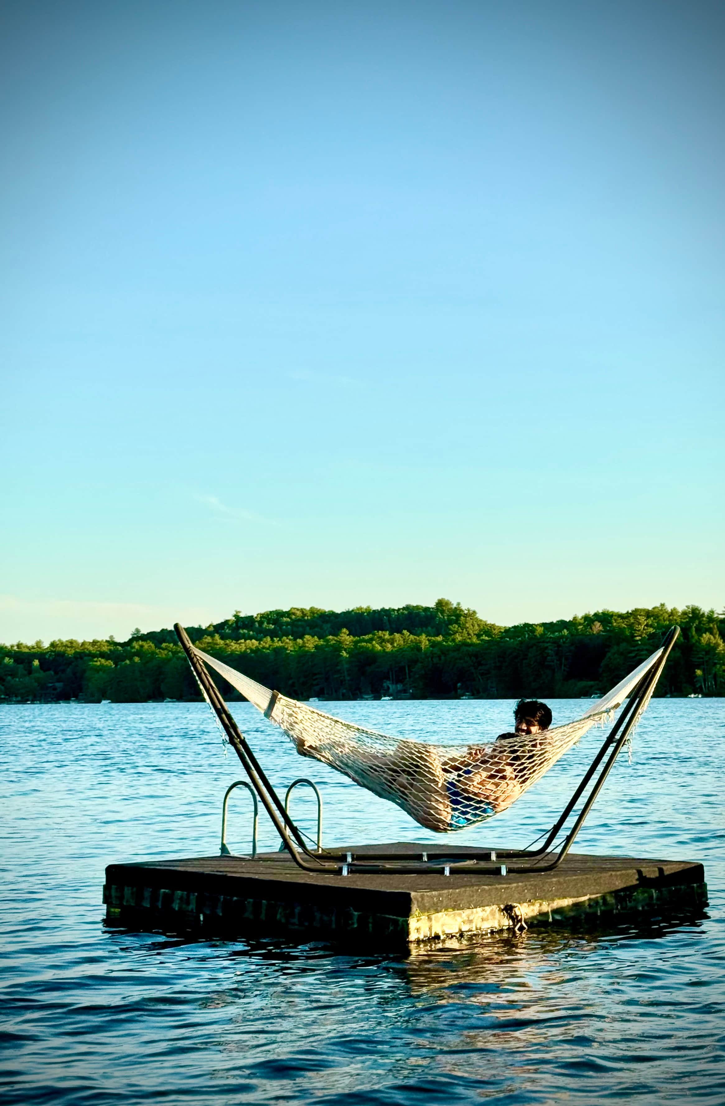 Chillax in a self-rocking swim dock.