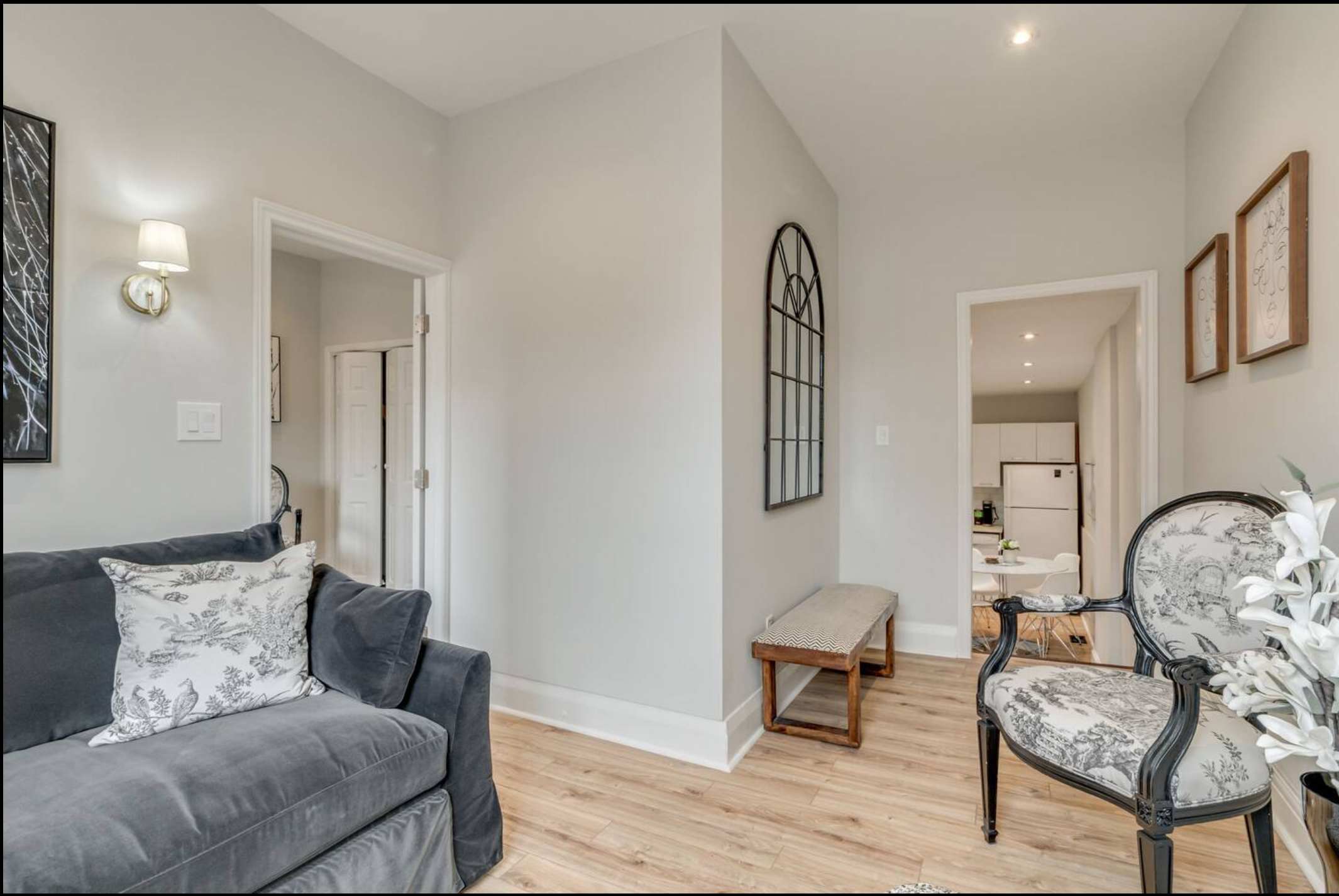 Stylish living room with natural light