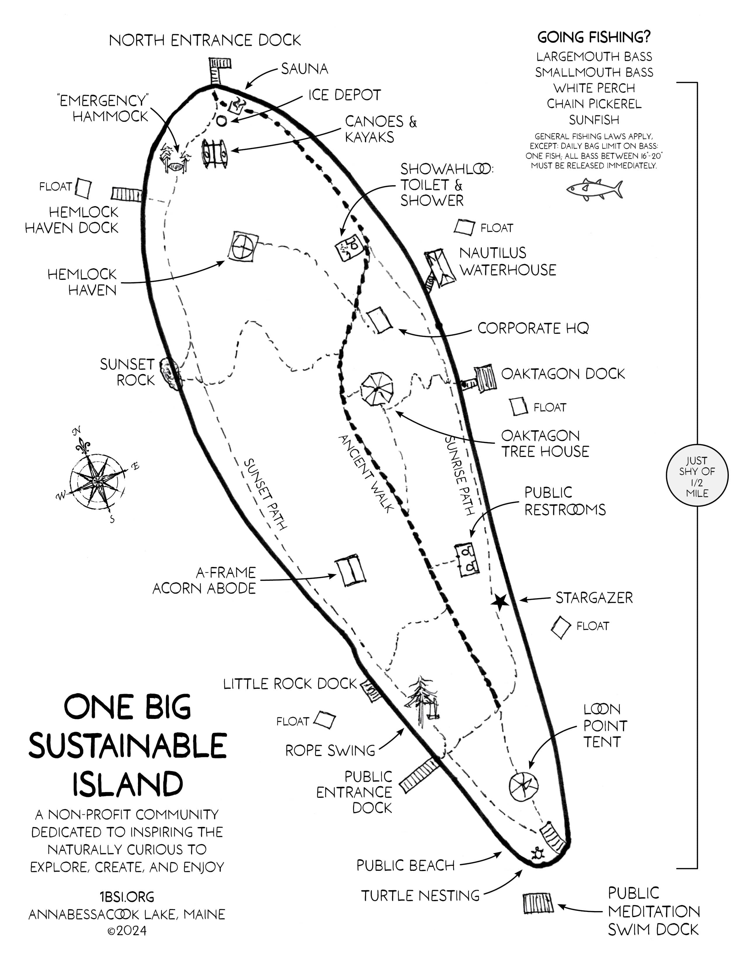 Explore the island using this treasure map.