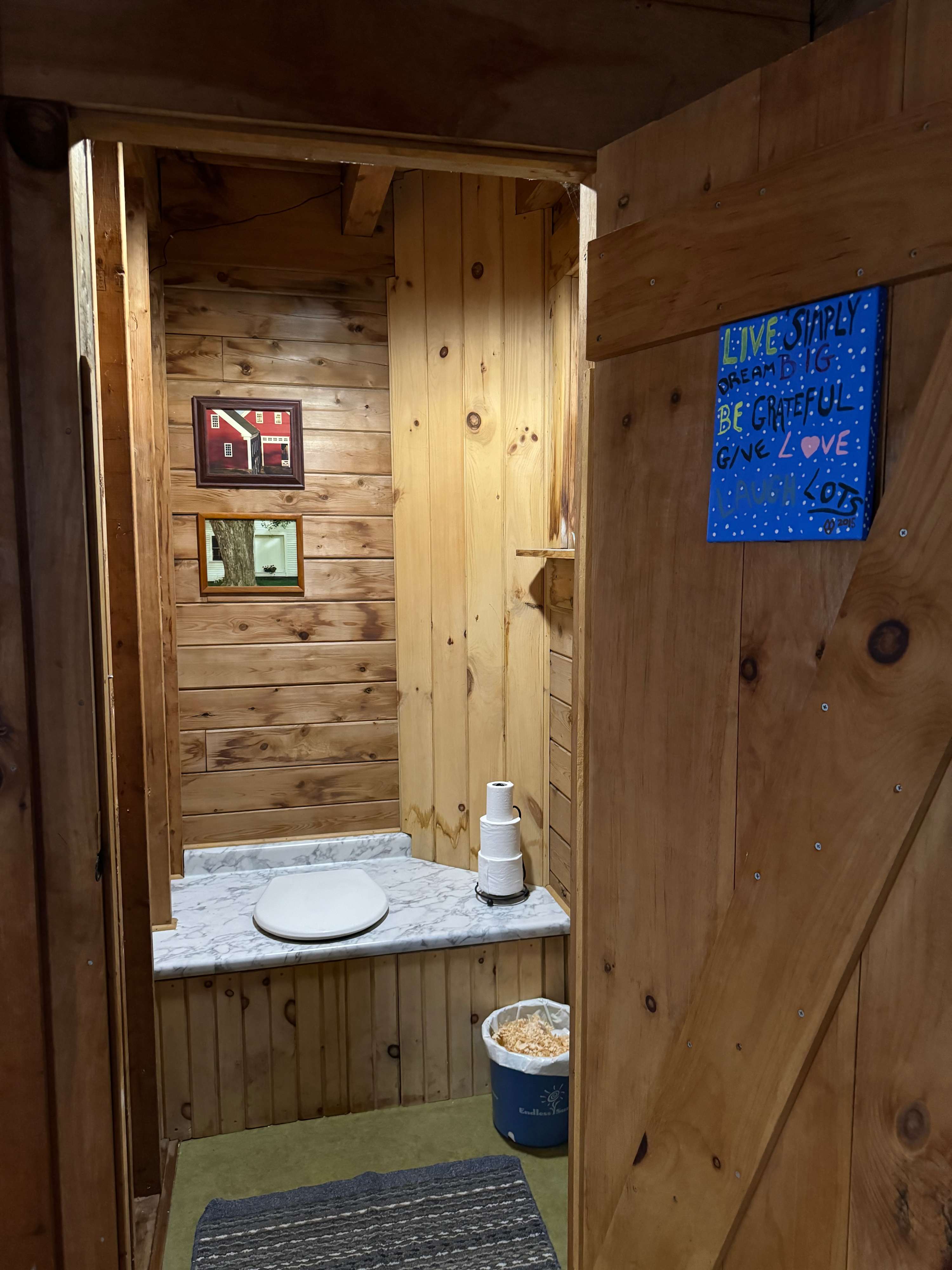 Super clean, sanitary, and convenient indoor composting toilet.