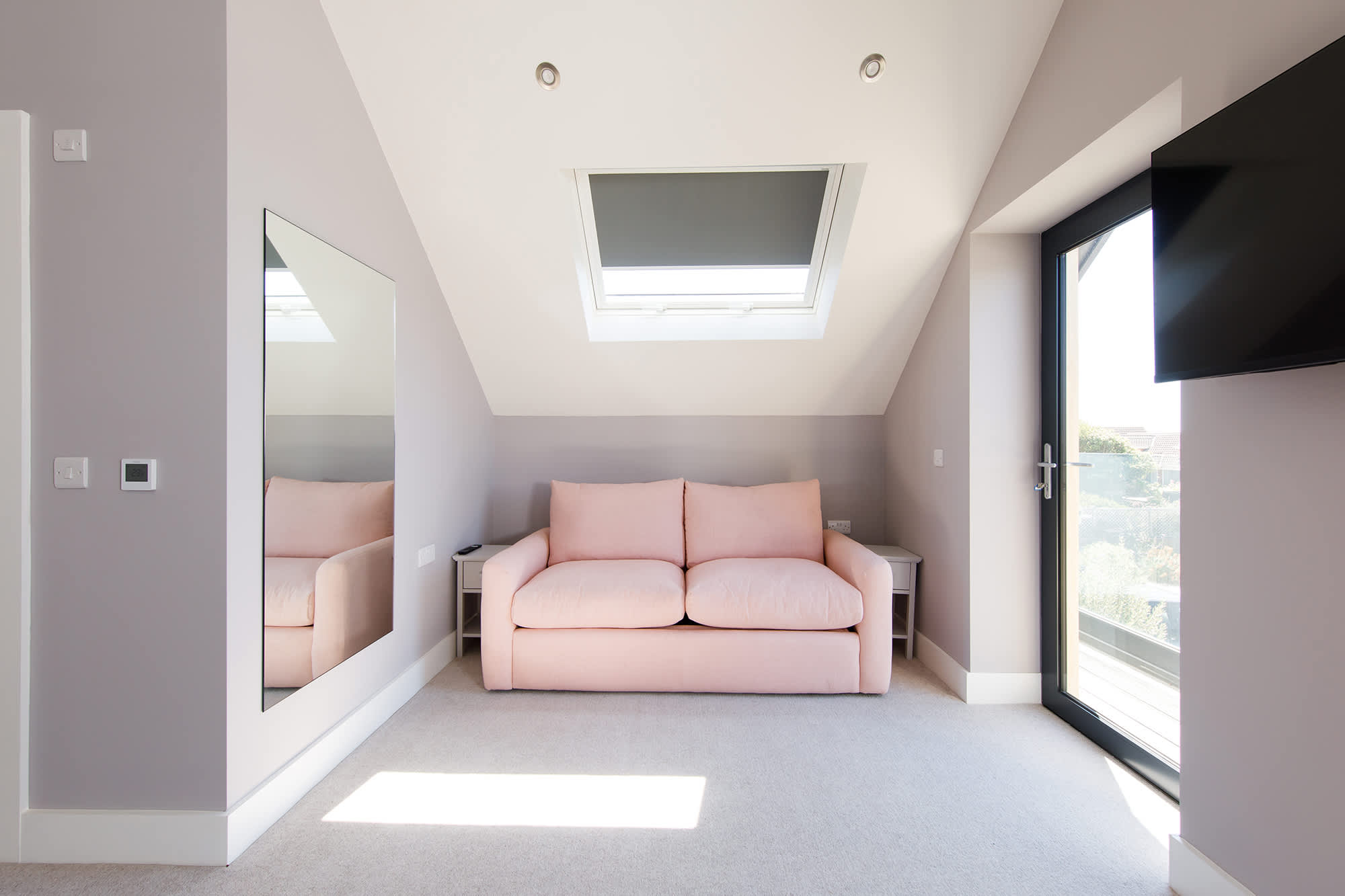 The sofa bed means up to 4 people can sleep in each of the suites upstairs.