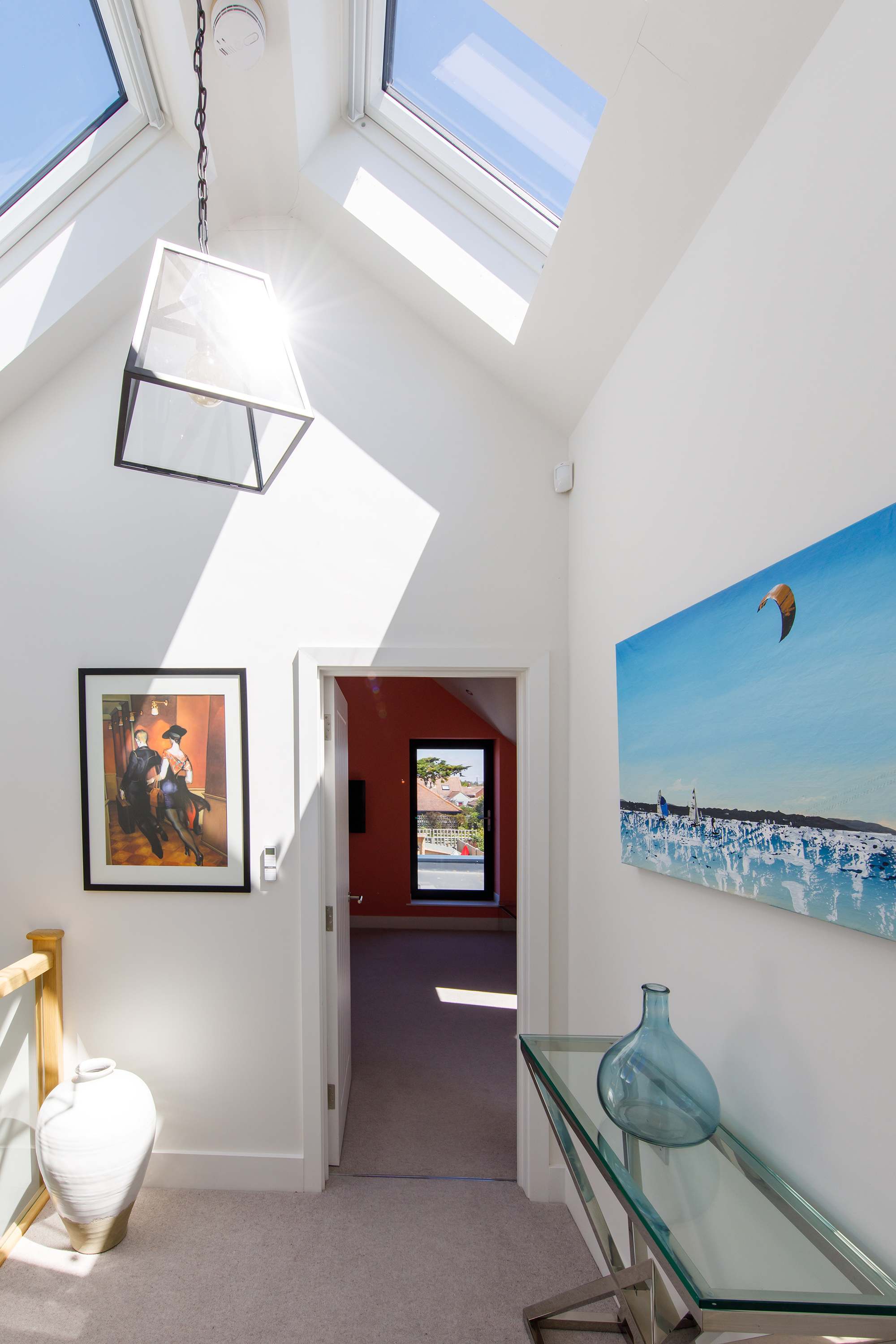 The vaulted ceiling lets in plenty of light.