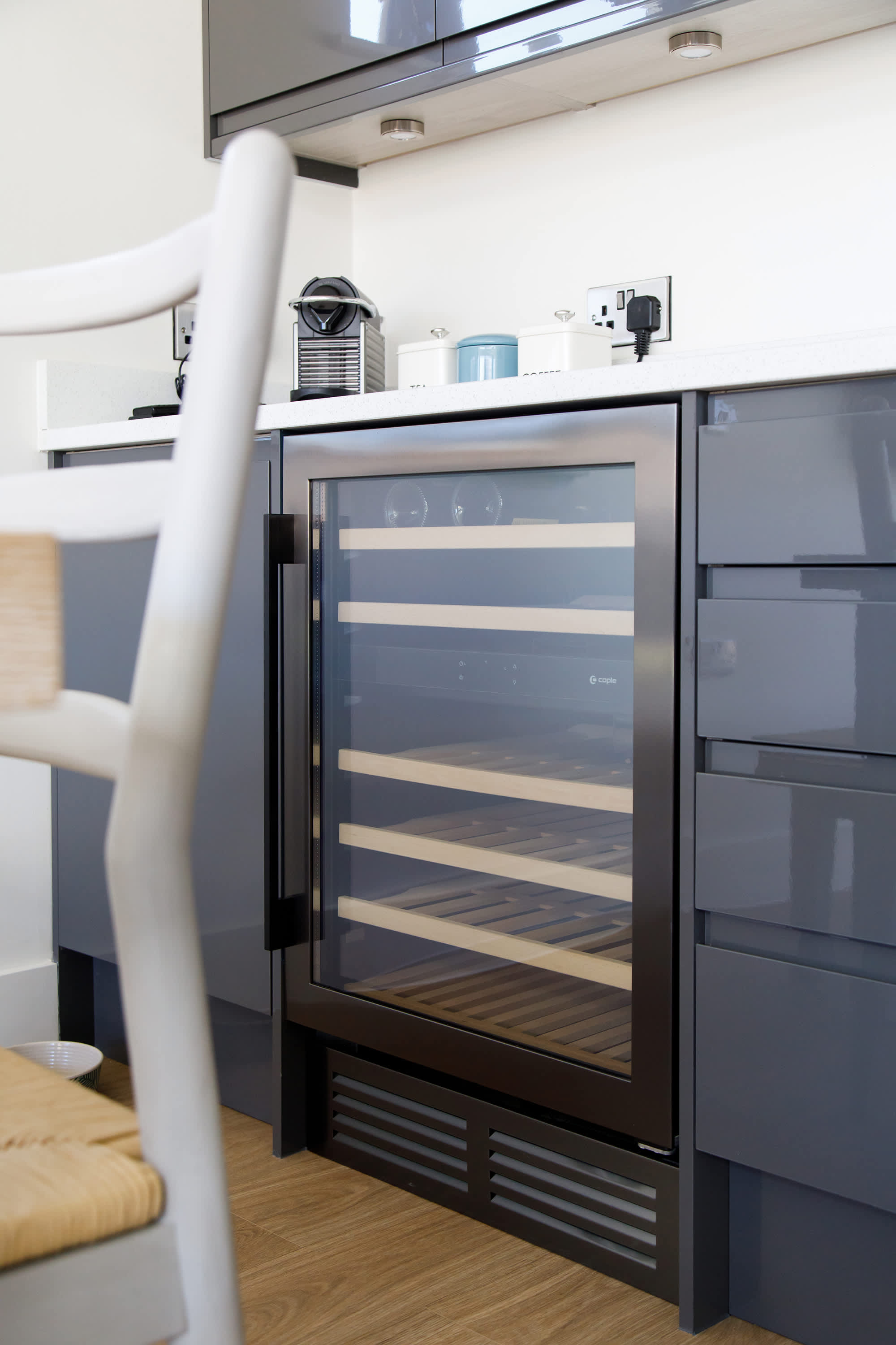 Keep drinks chilled and ready in the drinks fridge.