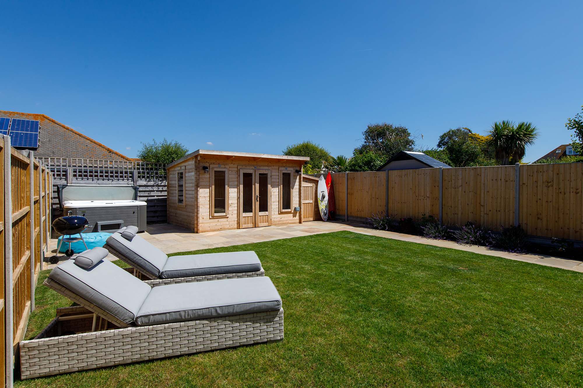 Relax and unwind with a cold drink in the sunshine.