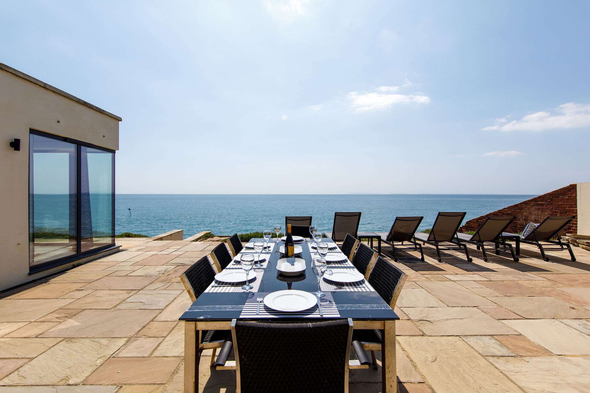Dine with sea views.