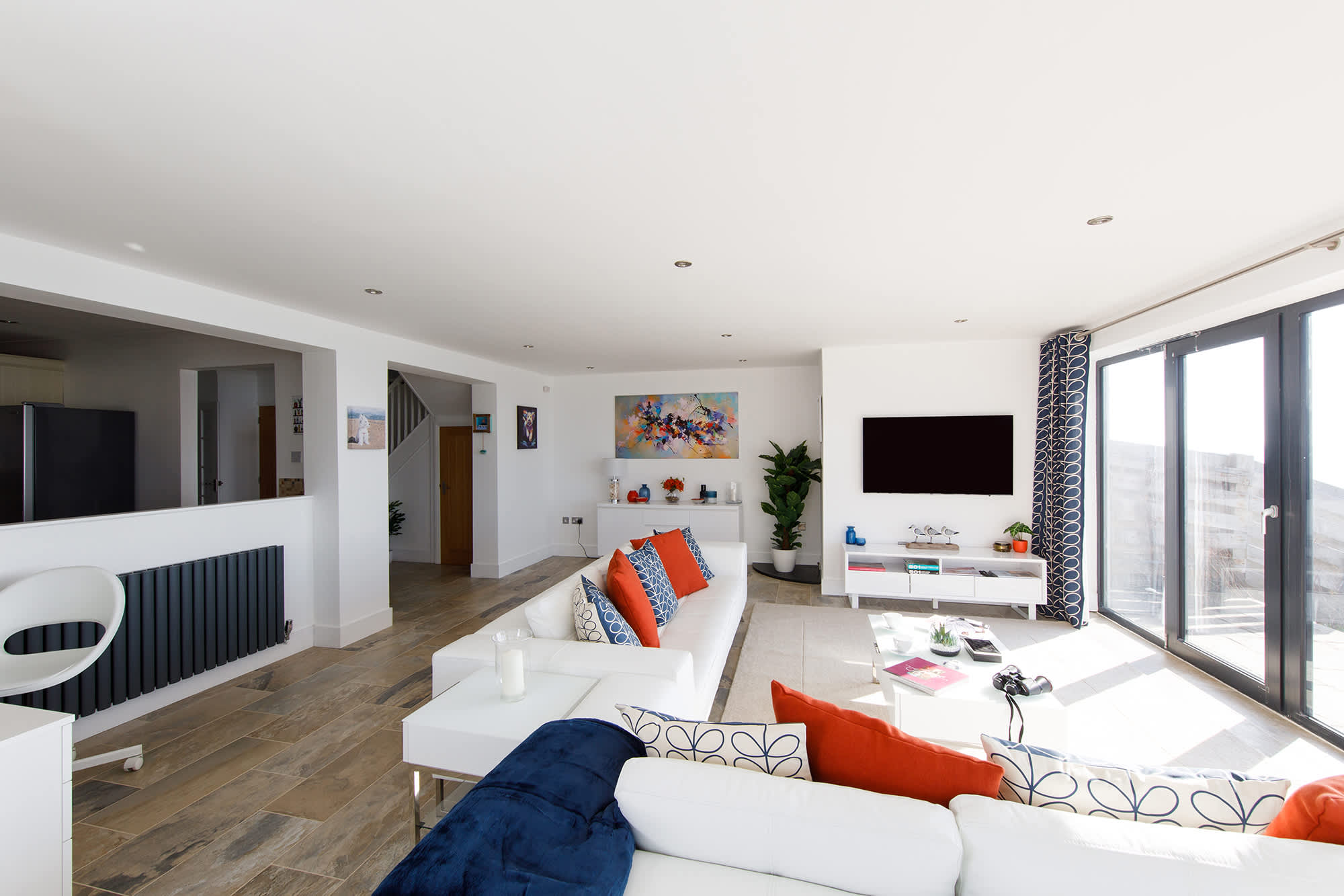 Relax in the beautiful lounge with a good book or family film.