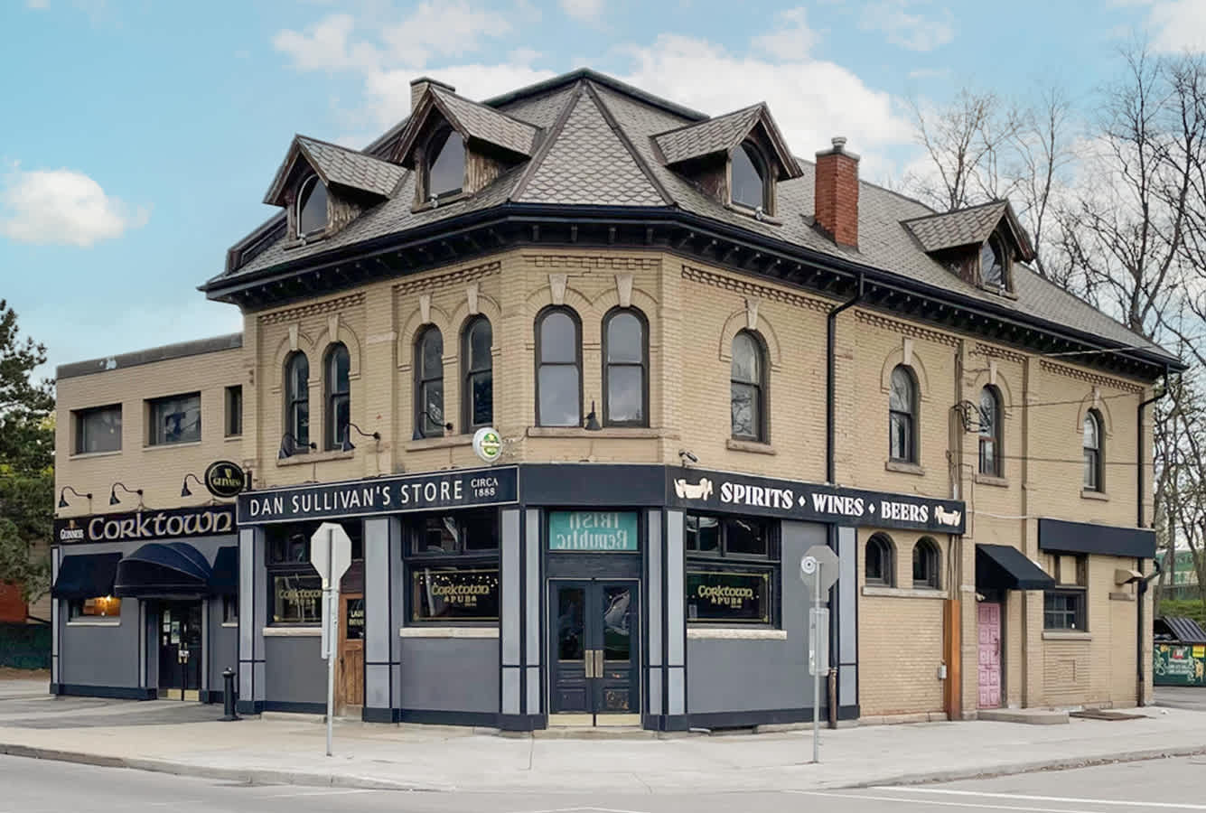 The nearby Corktown Pub dates back to 1880s and has been a live music venue since 1931.