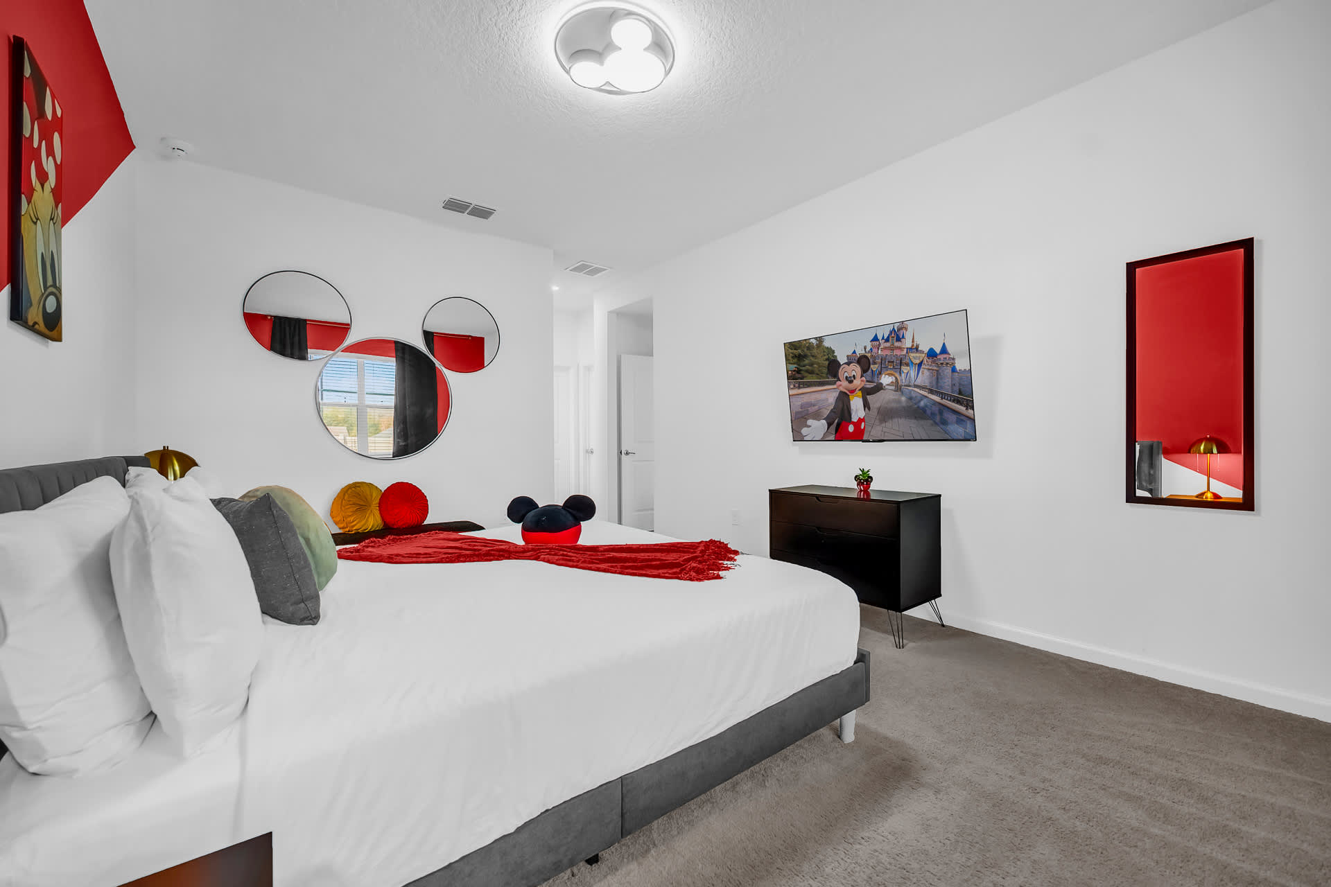 Charismatic Mickey Mouse Themed Bedroom with Smart TV 
