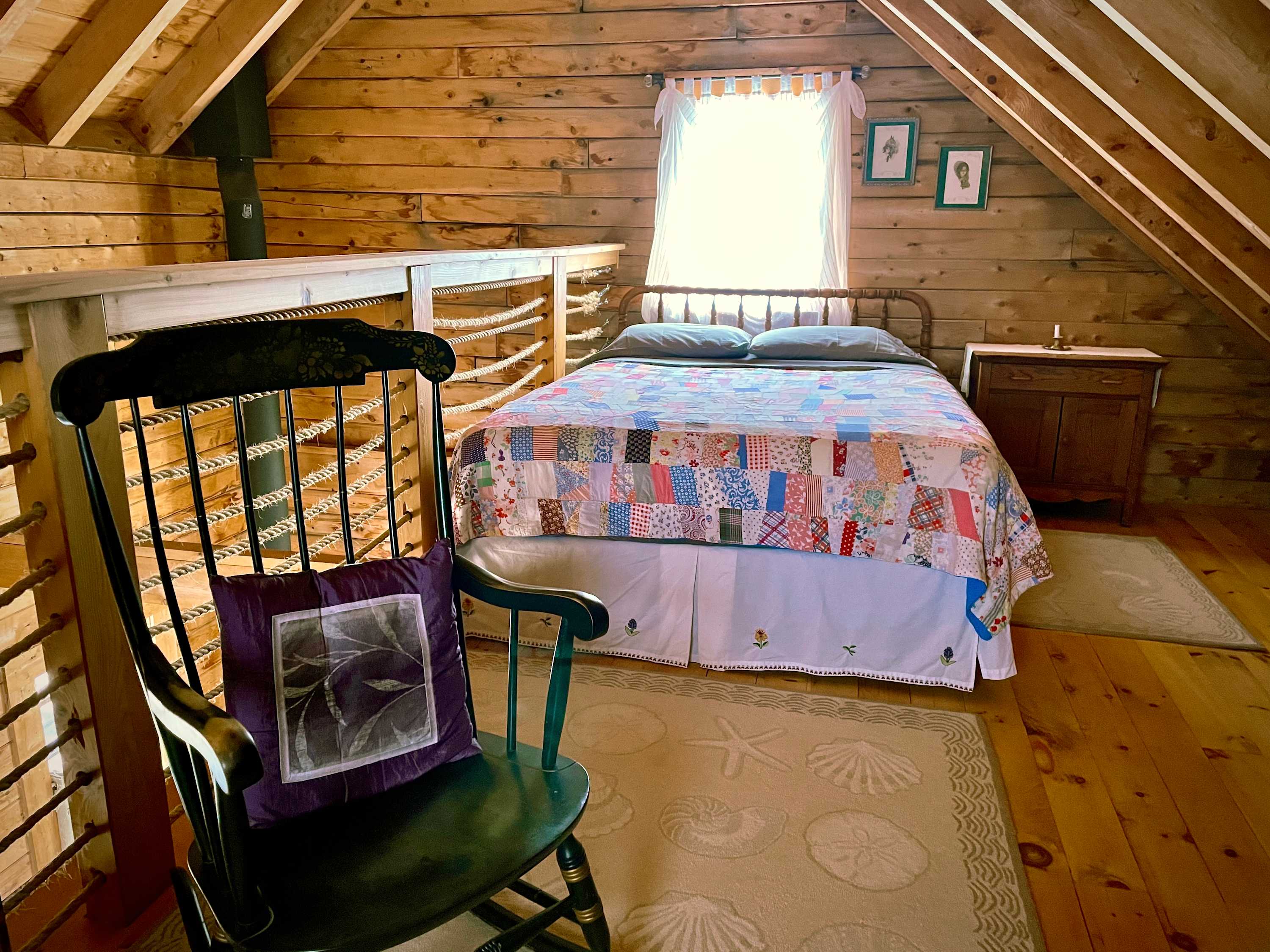 Super comfy queen bed in the sleeping loft.