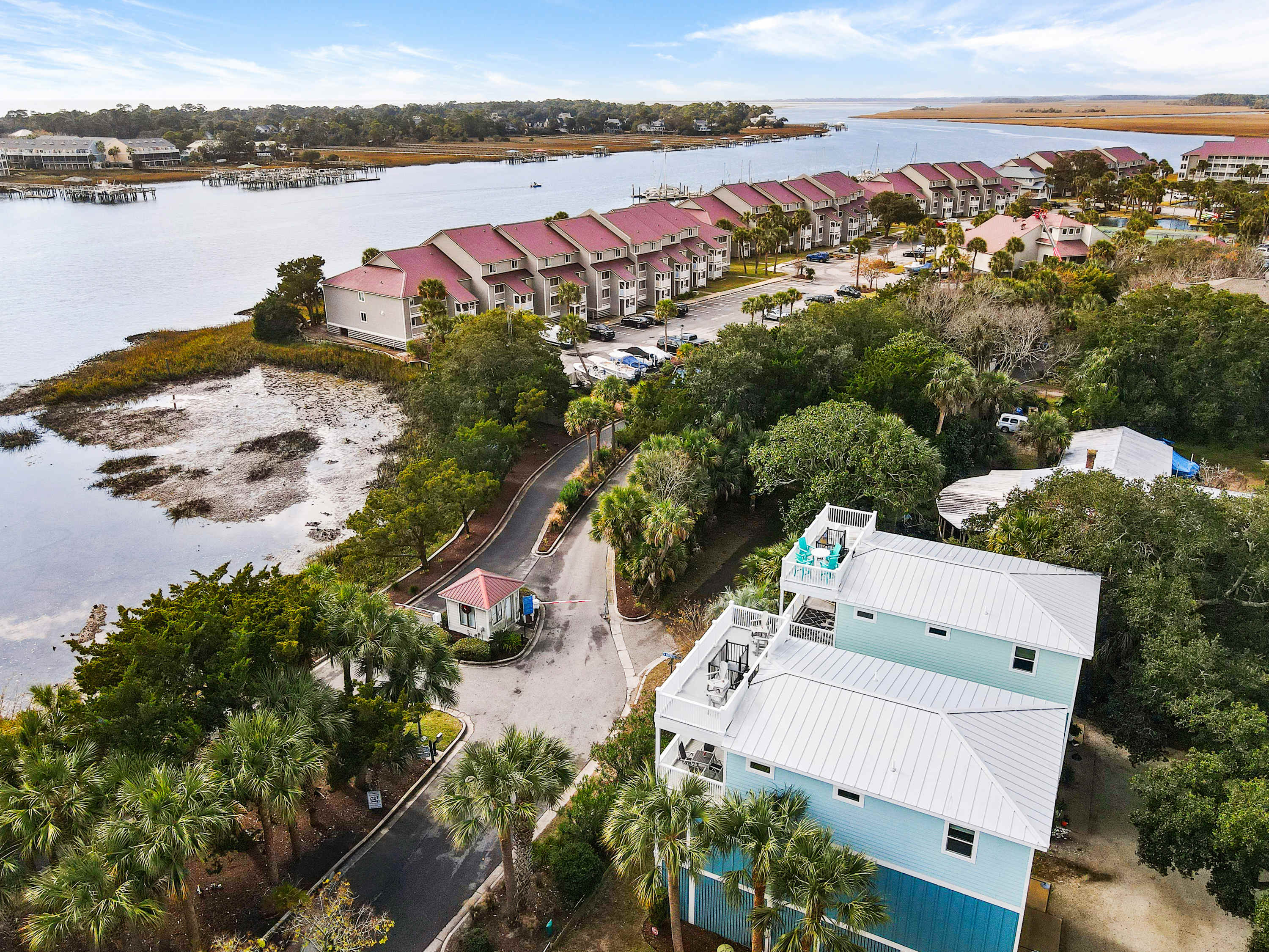 Birds eye view of the home + Folly Creak! 