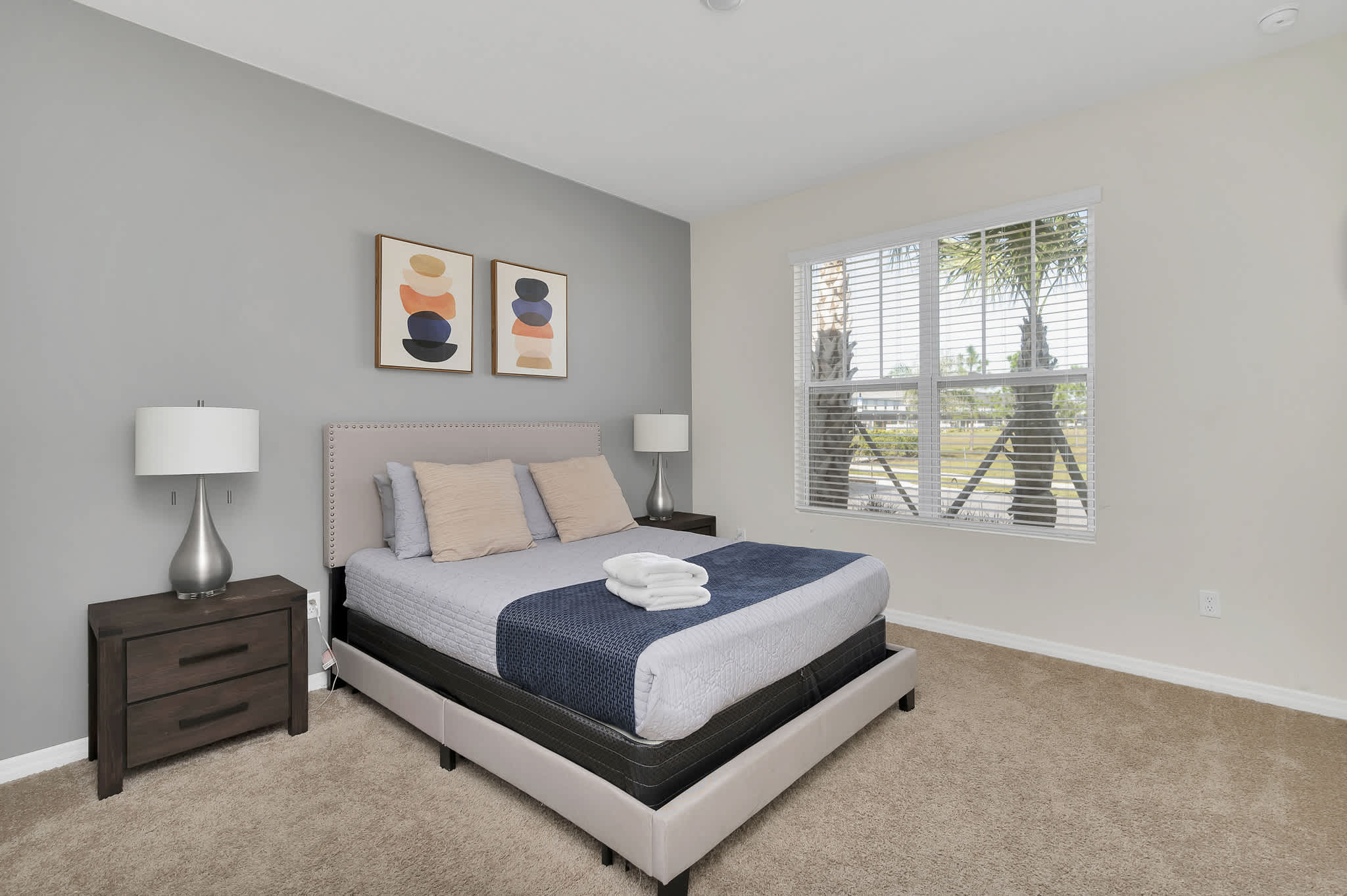First Floor bedroom, queen size bed with bathroom attached