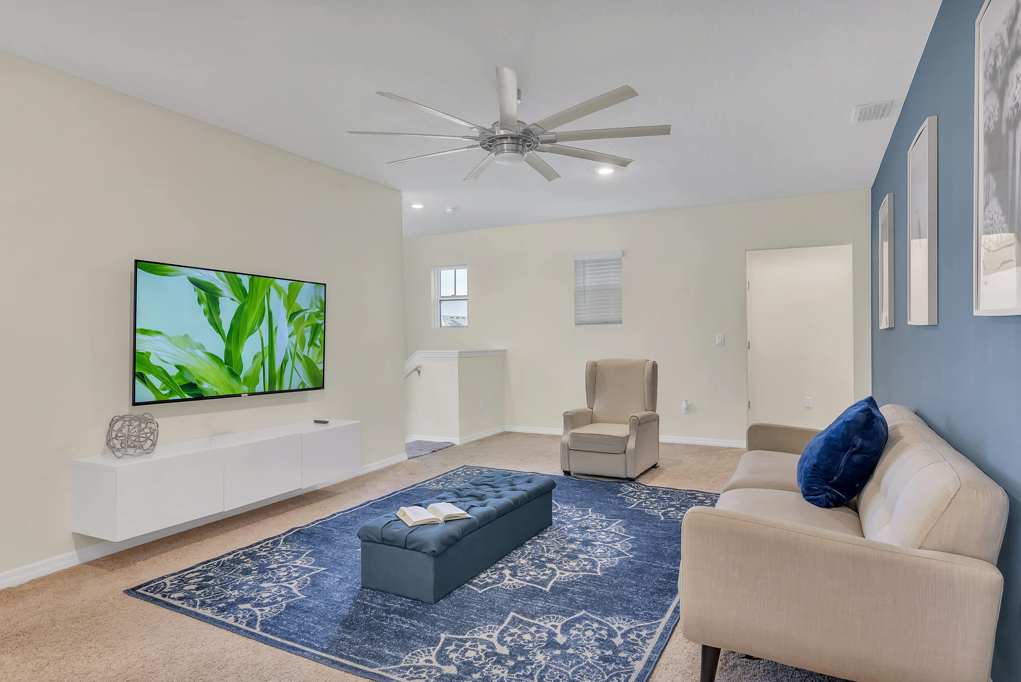 Another spacious living room area upstairs!